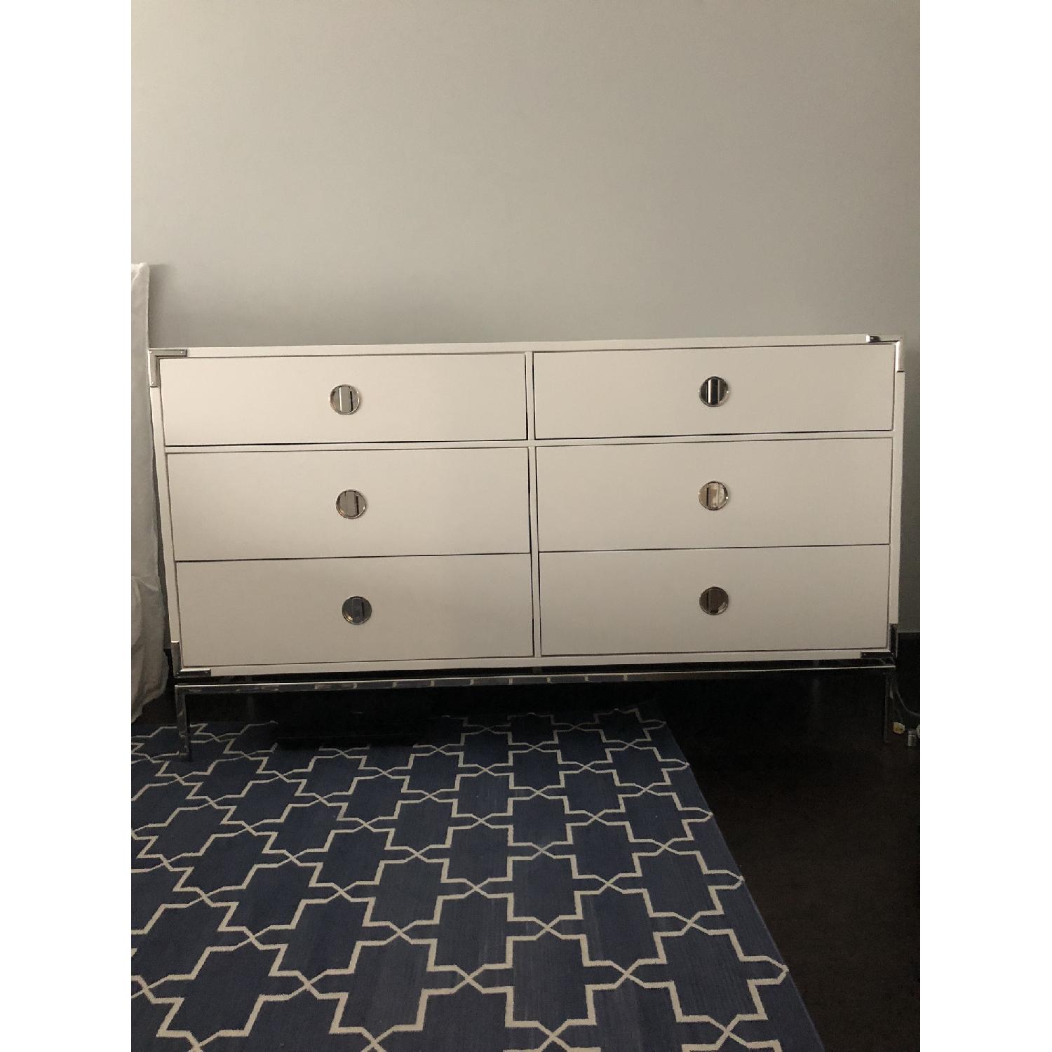 slim fit dress slacks Mid Century Modern Drexel Campaign Dresser – Bluegrass Furniture  Rejuvenation main image 1