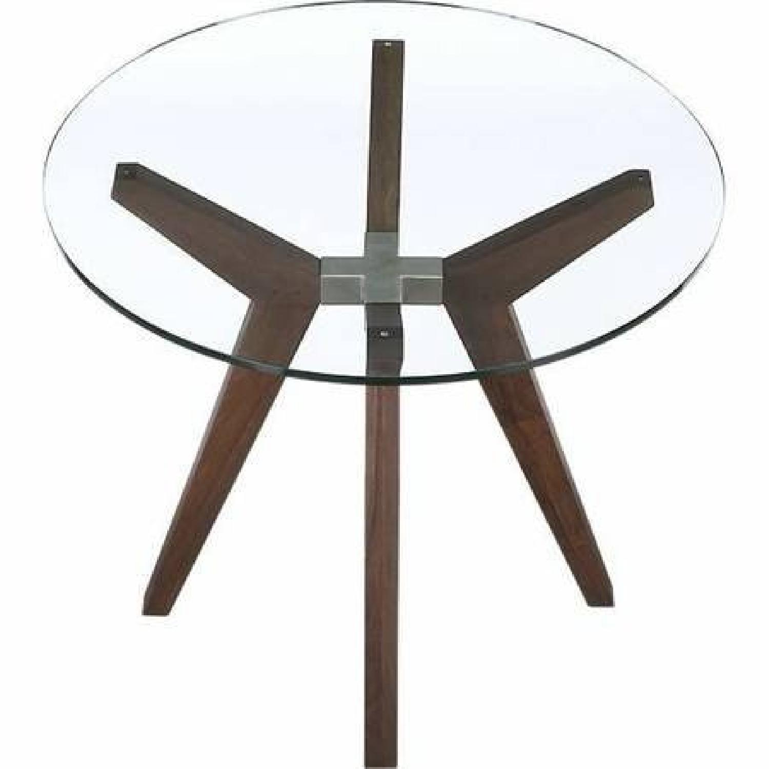 Crate & Barrel Modern Dining Room Table w/ Glass Top - image-6