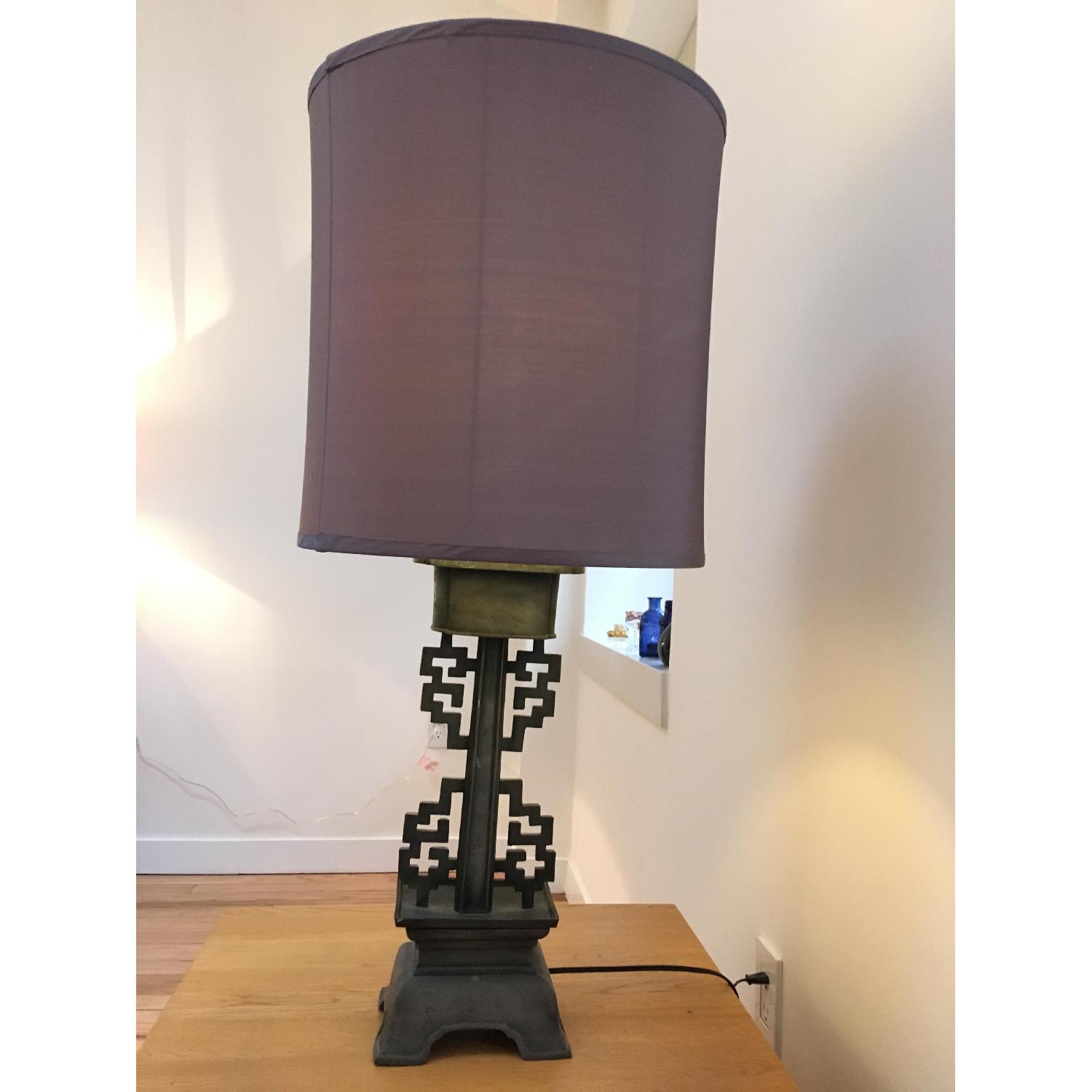 Vintage Chinese Table Lamp w/ Silk Shade - image-3