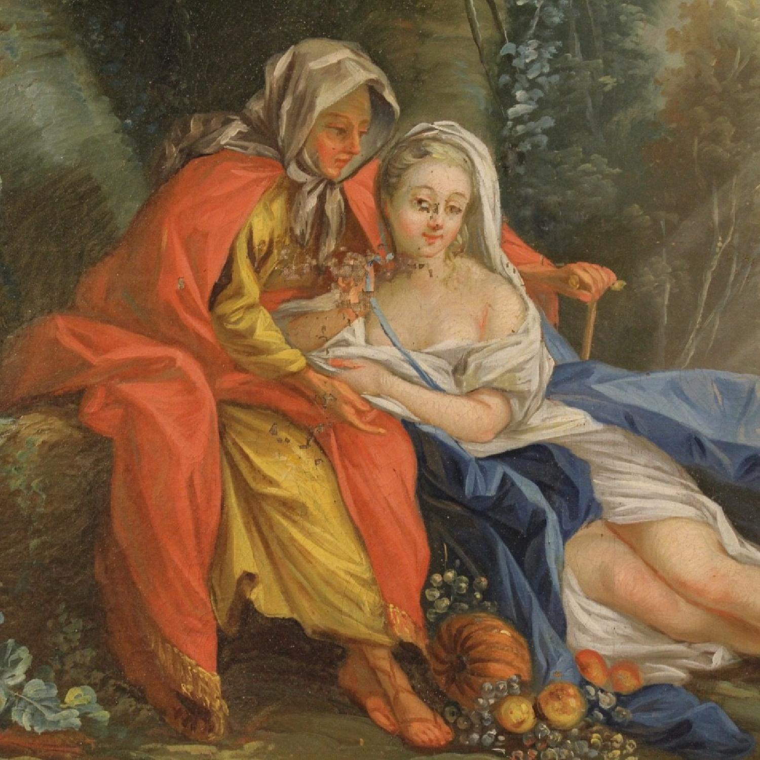 18th Century French Landscape Painting w/ Characters - image-1