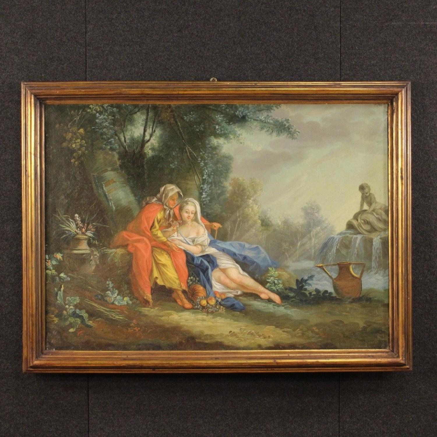 18th Century French Landscape Painting w/ Characters - image-4