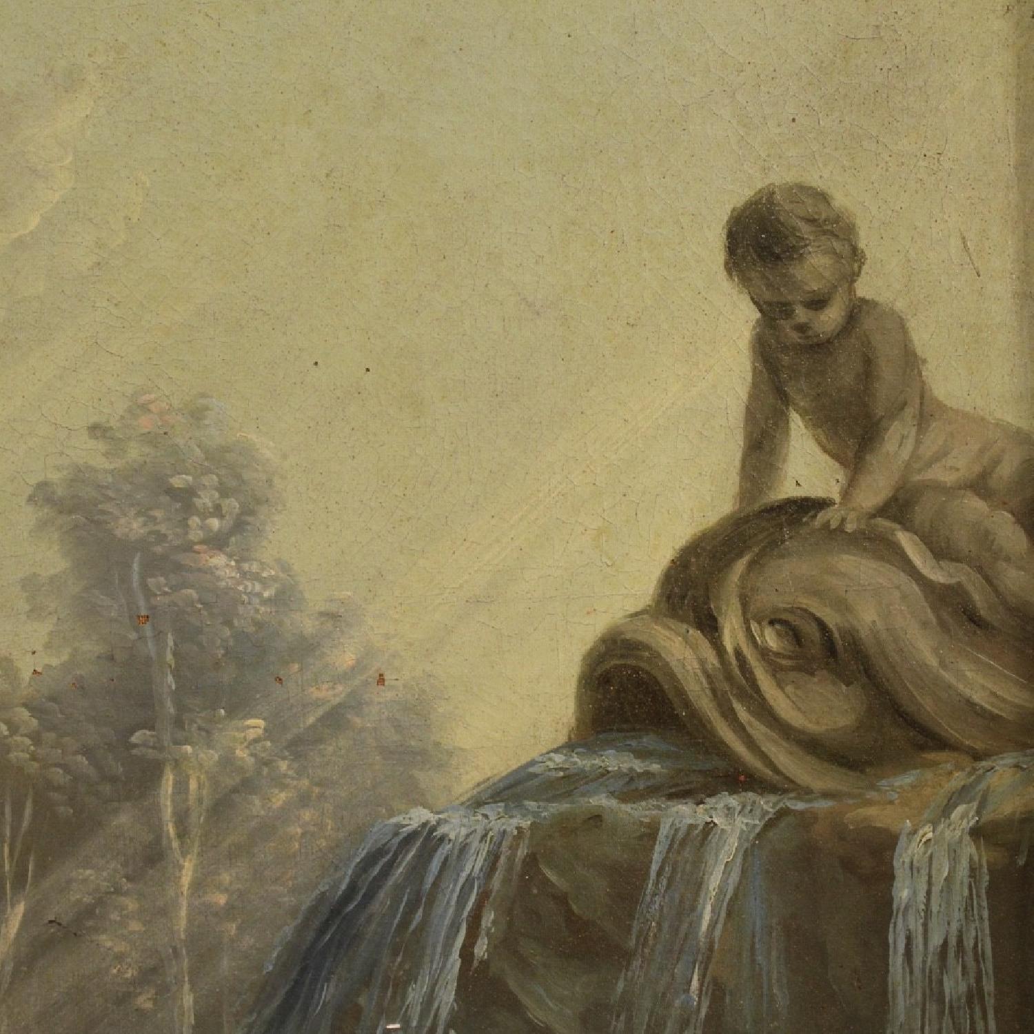 18th Century French Landscape Painting w/ Characters - image-12