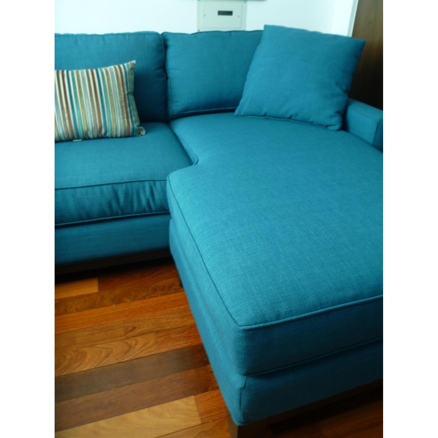Jonathan Louis Teal Sectional Sofa AptDeco