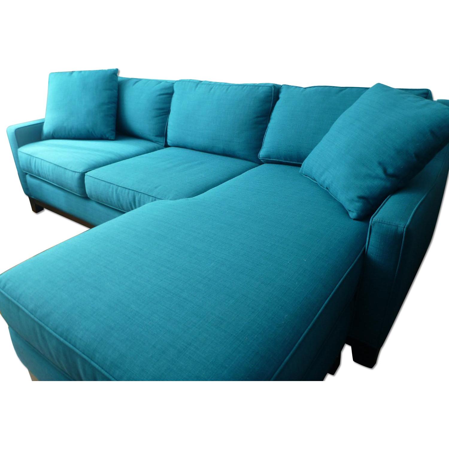 Jonathan Louis Teal Sectional Sofa - image-0
