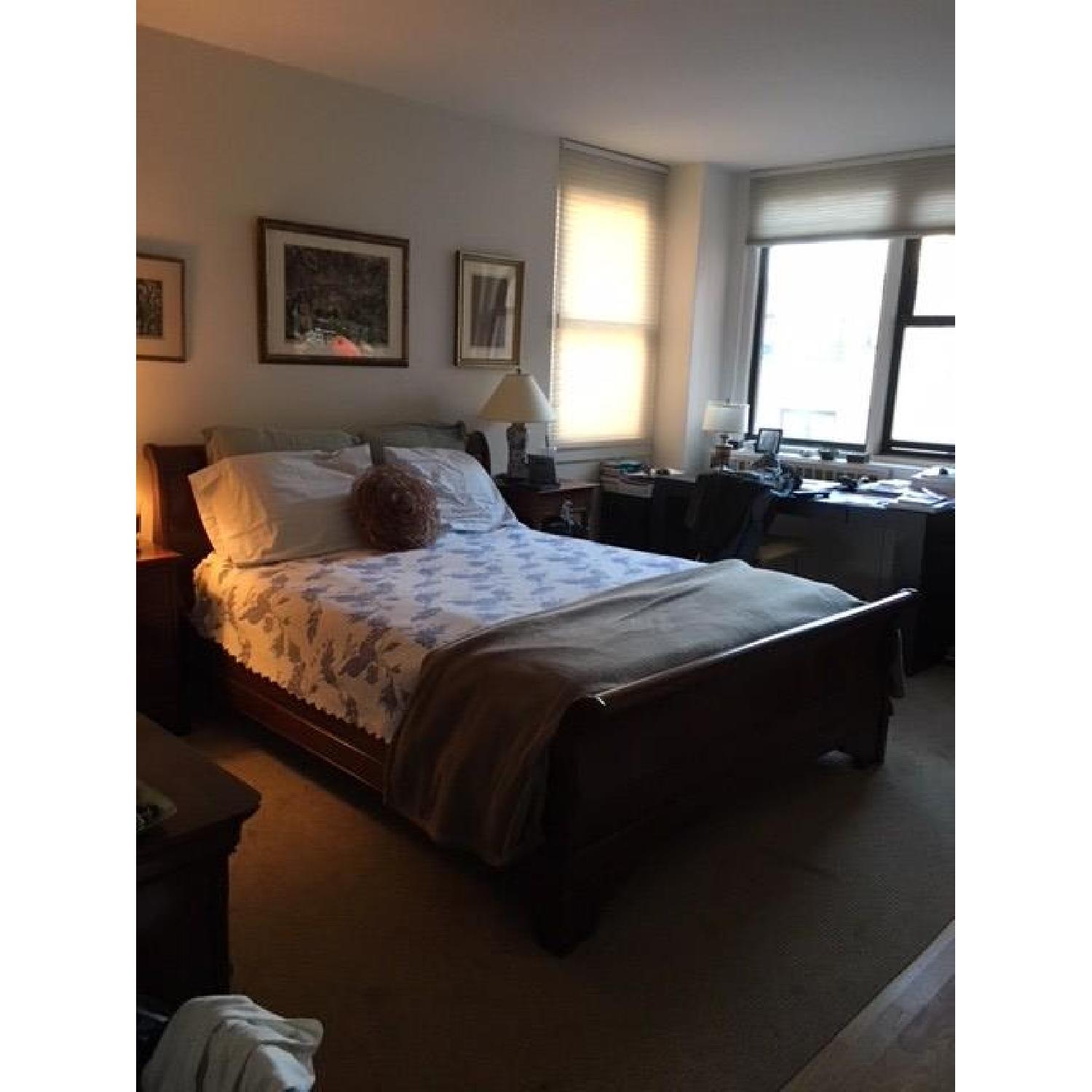 Grange French Cherry Wood Queen Sleigh Bed Frame - image-1