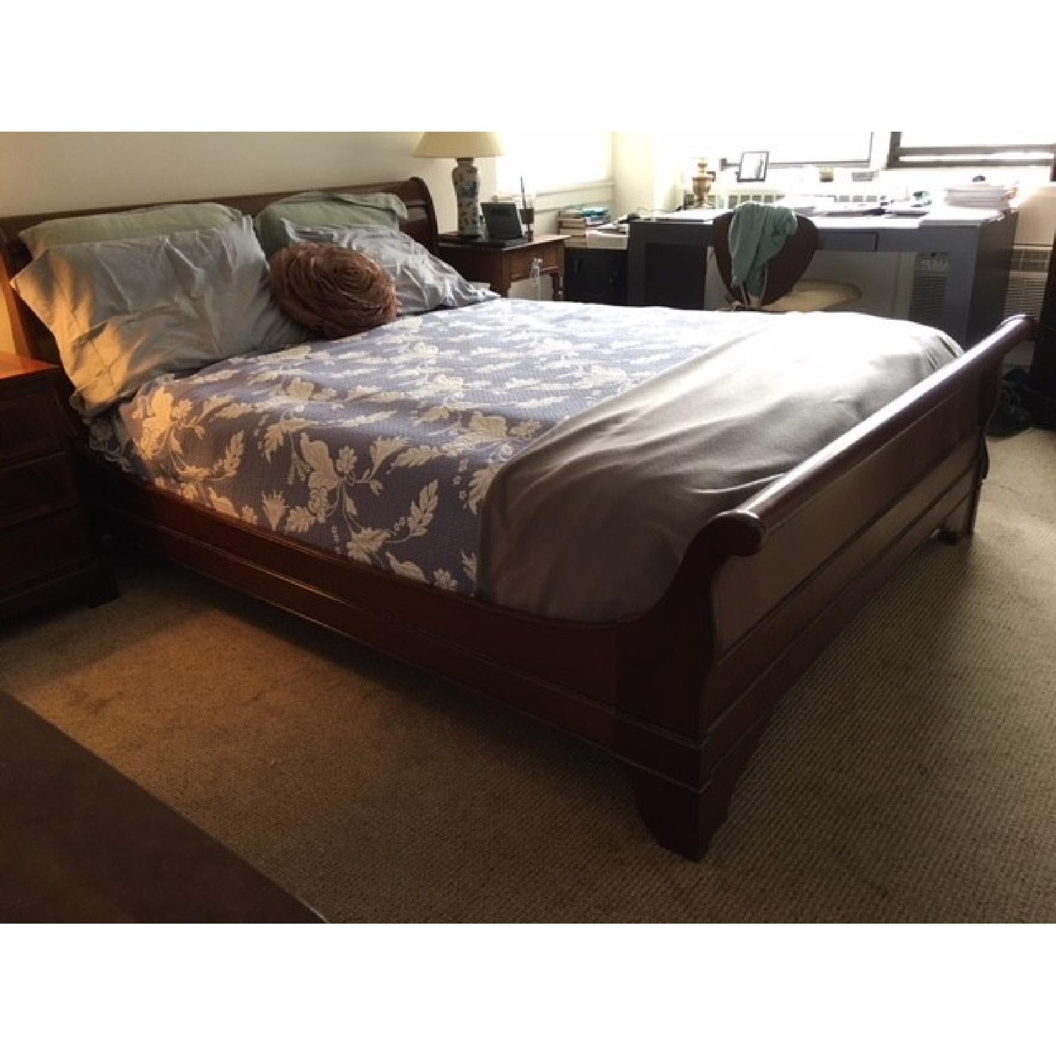 Grange French Cherry Wood Queen Sleigh Bed Frame - image-2
