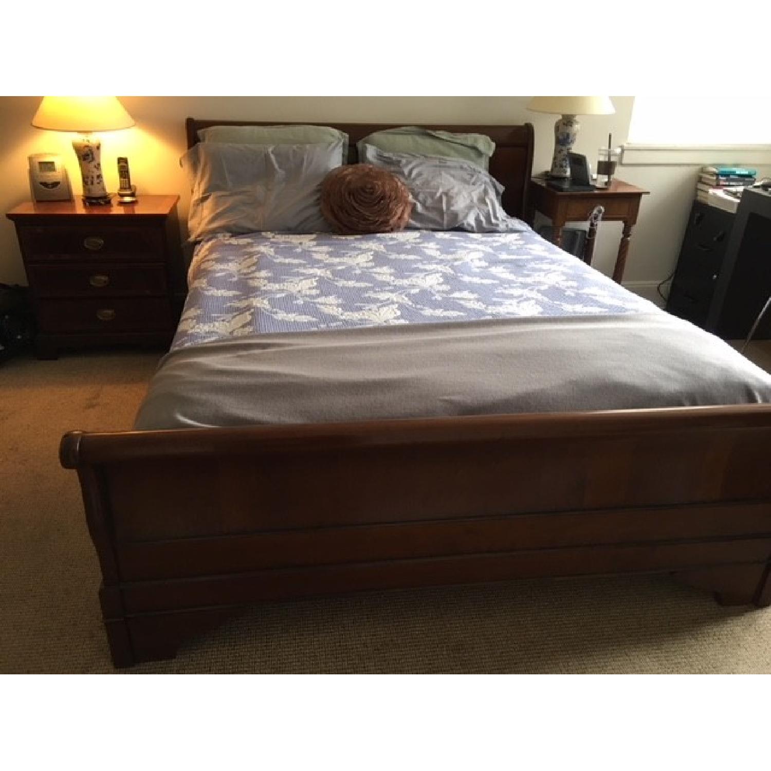 Grange French Cherry Wood Queen Sleigh Bed Frame - image-3