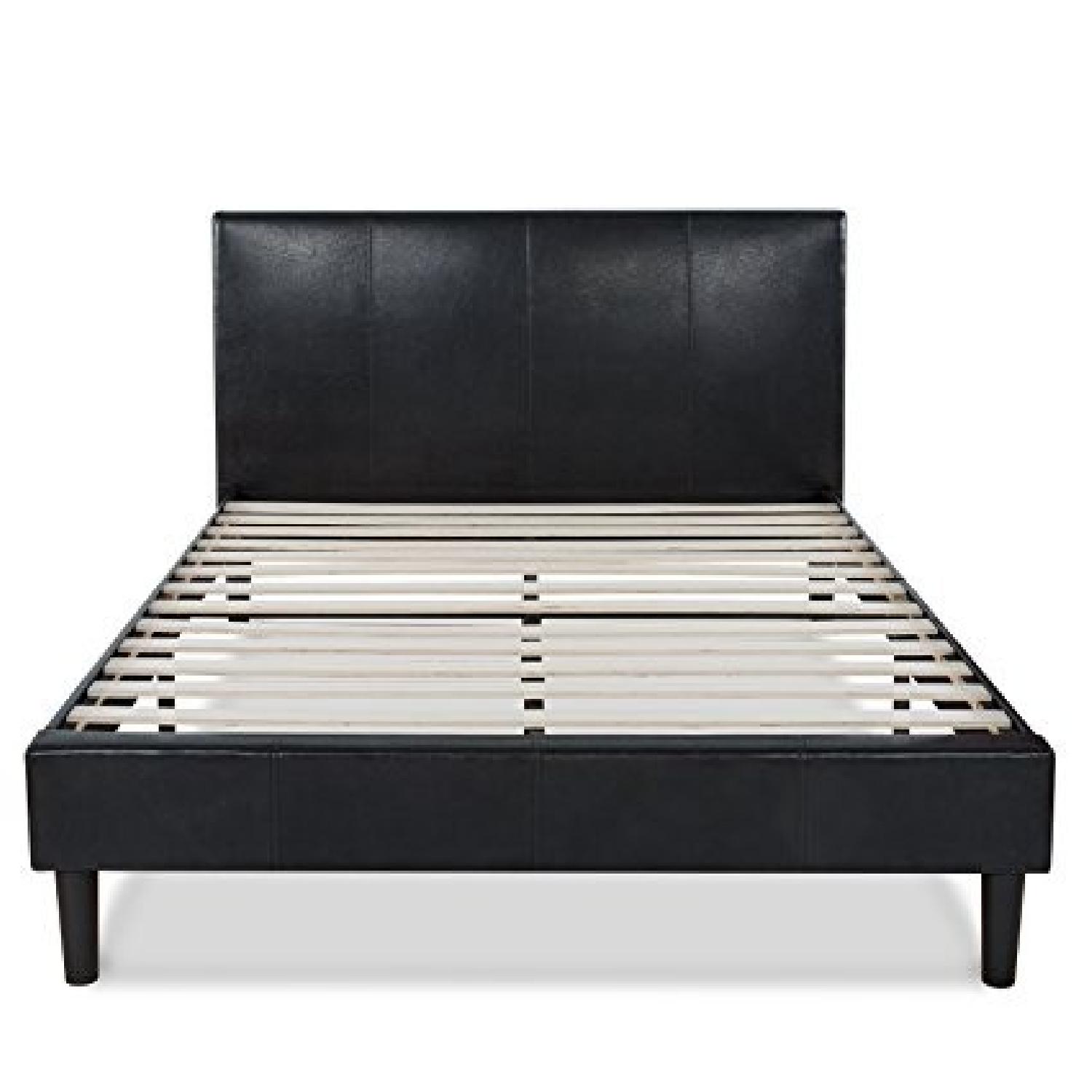 Zinus Faux Leather Upholstered Queen Platform Bed AptDeco