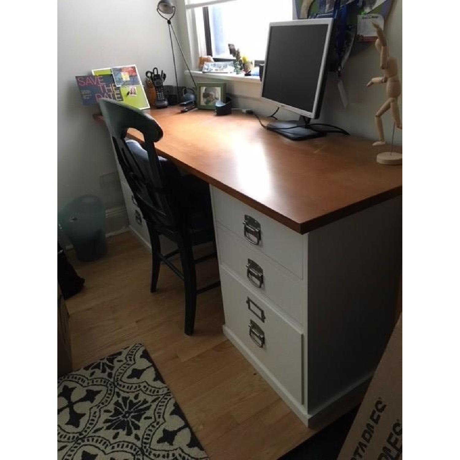 Pottery Barn 4-Drawer 2 File Cabinet Desk. - image-2
