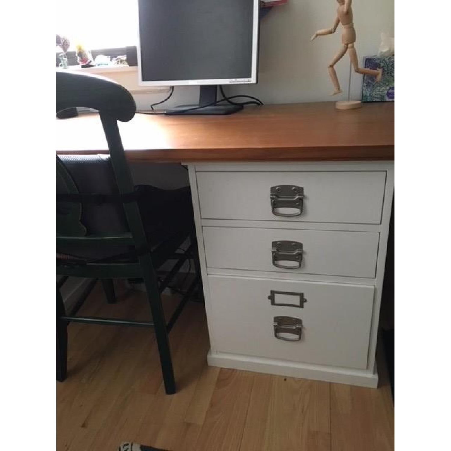 Pottery Barn 4-Drawer 2 File Cabinet Desk. - image-3