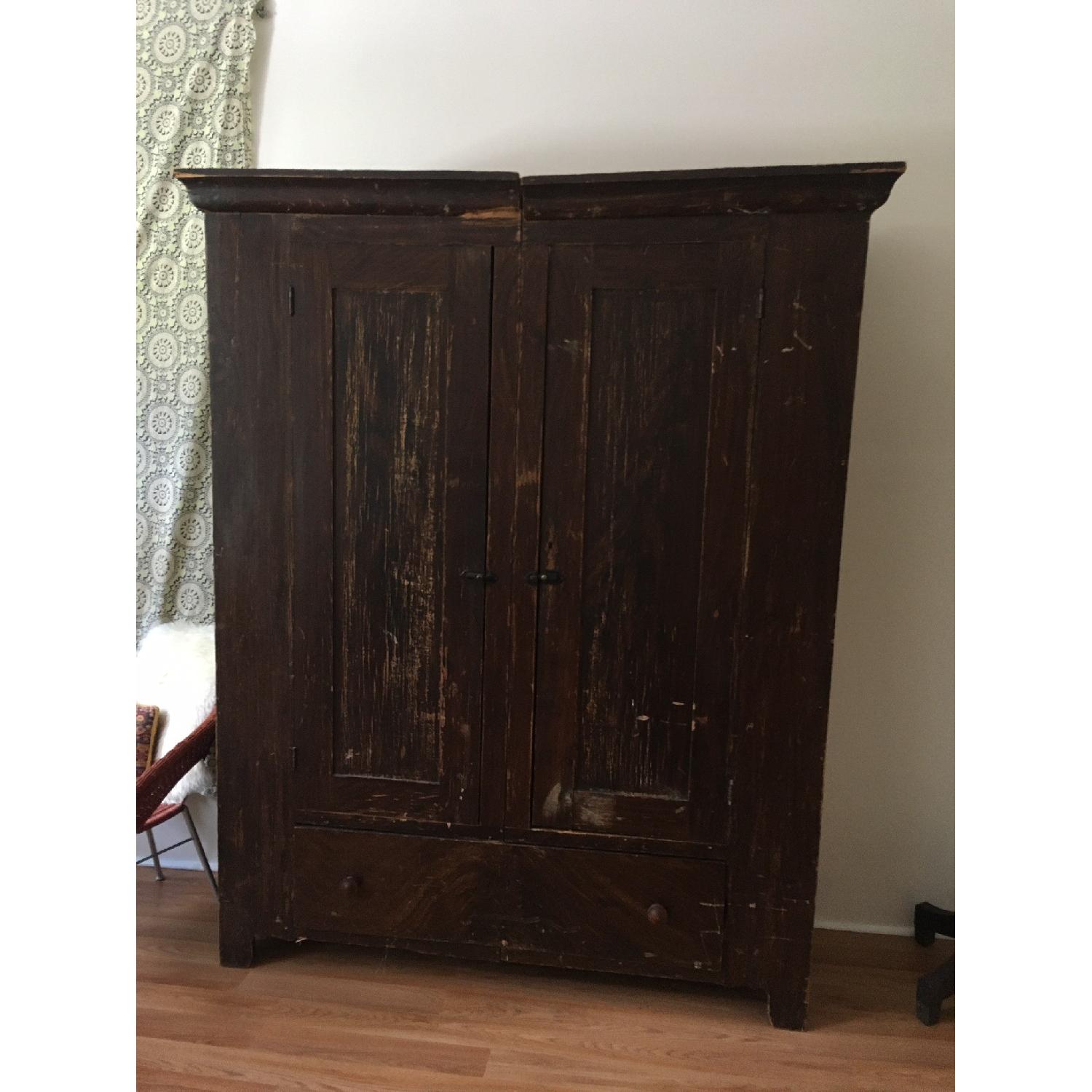 Antique Teak Wood Armoire AptDeco
