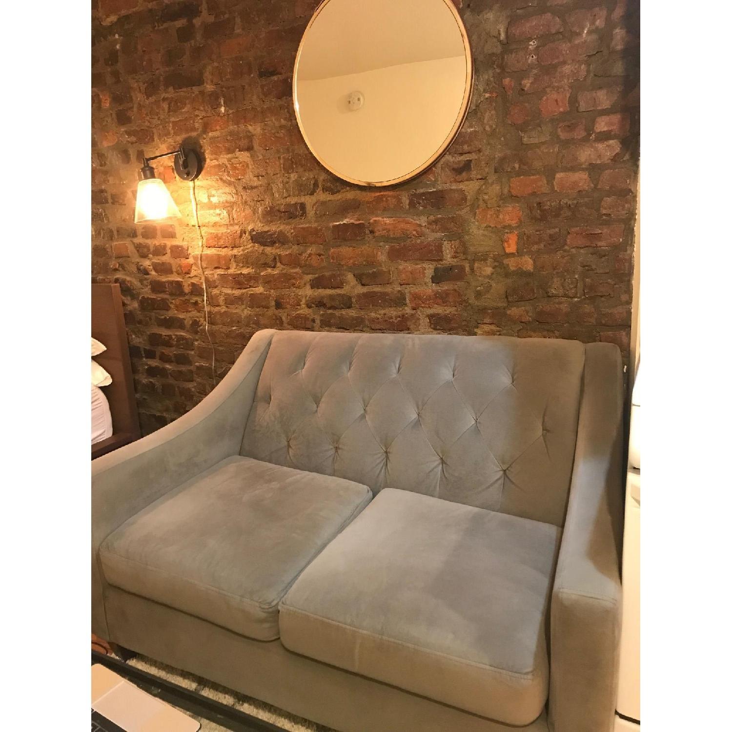 Macy's Chloe Tufted Velvet Loveseat AptDeco