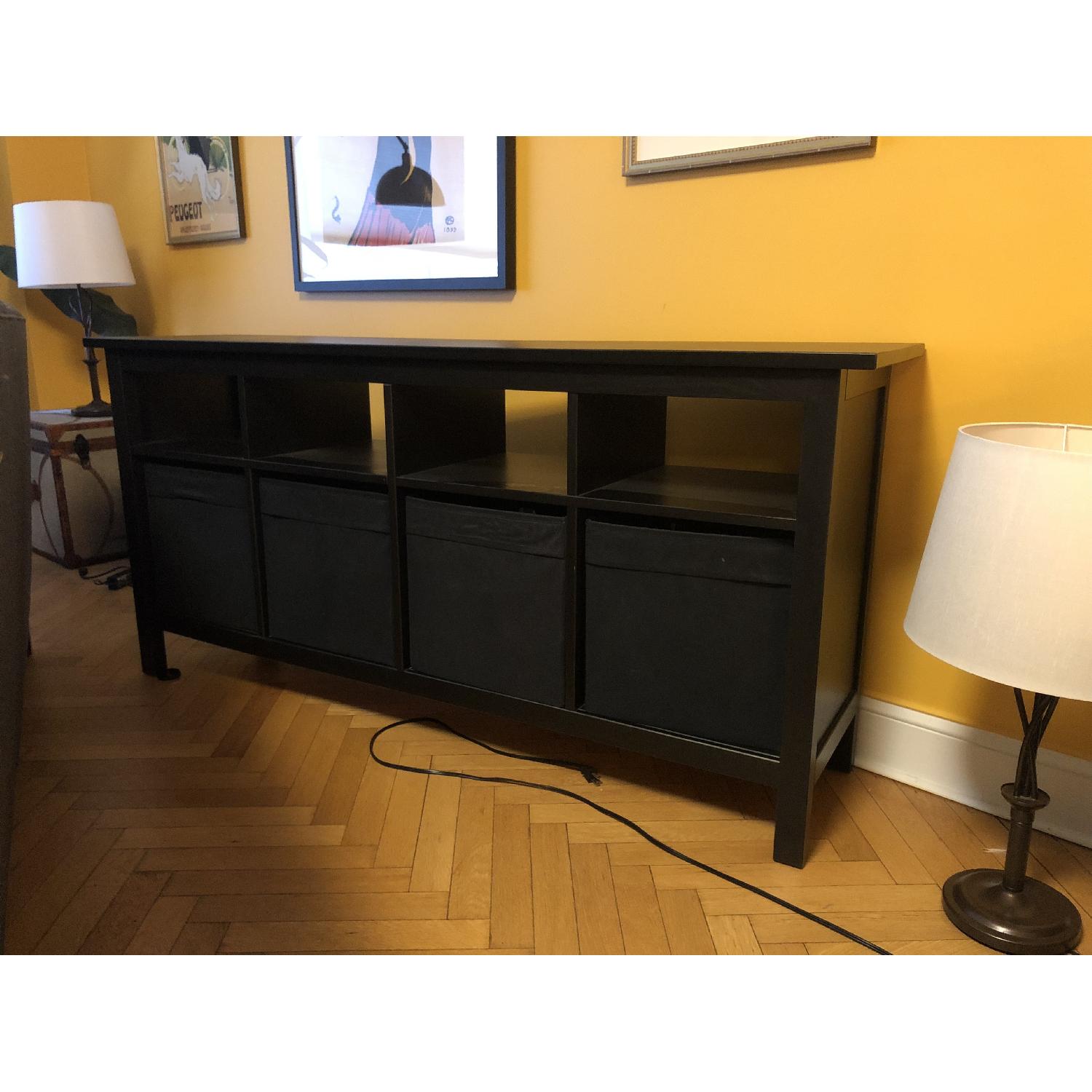Ikea Hemnes Console Table w/ 4 Storage Boxes - image-2