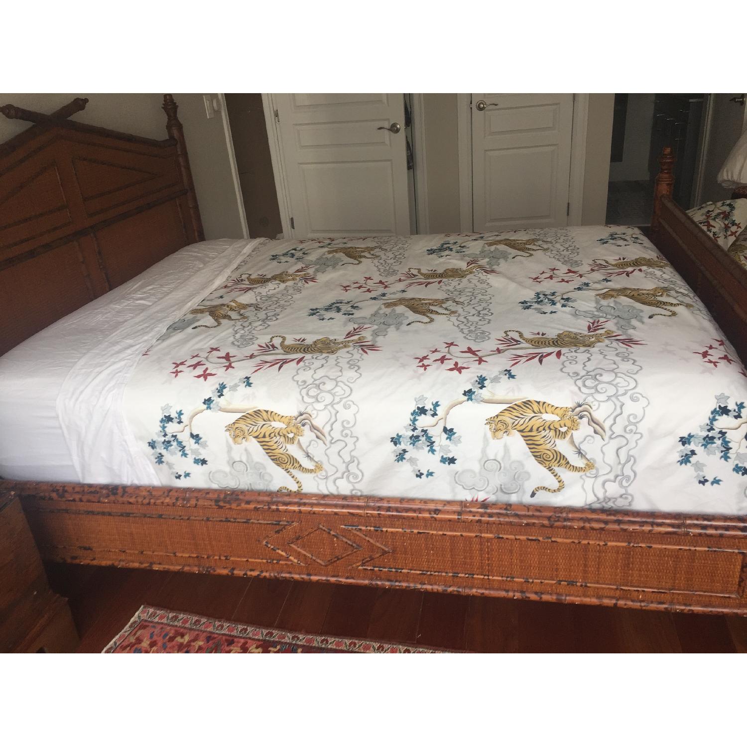 Bloomingdale's Faux Bamboo Queen Size Bed Frame AptDeco