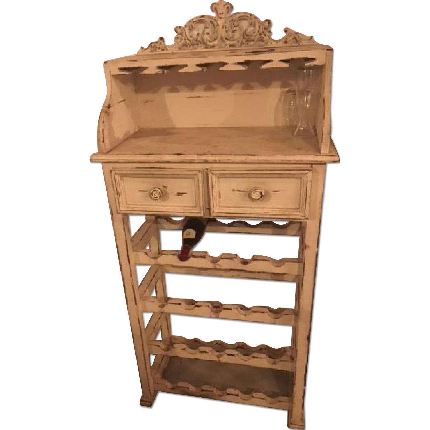 Antique Wine Rack w/ Storage AptDeco