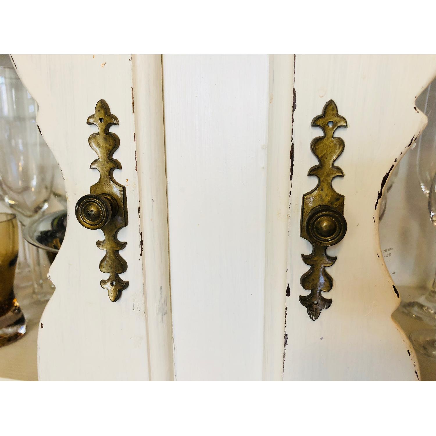 Shabby Chic Distressed White Kitchen Hutch/Buffet - image-3