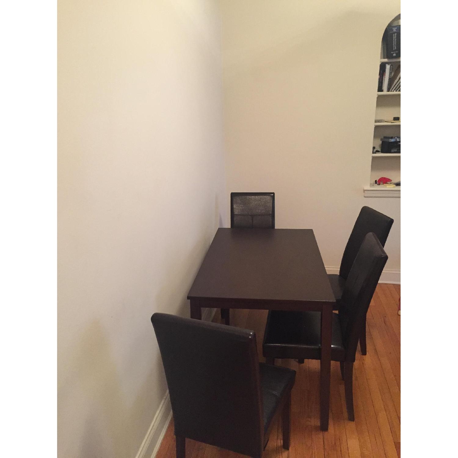 Dark Brown Wood Dining Table - image-2