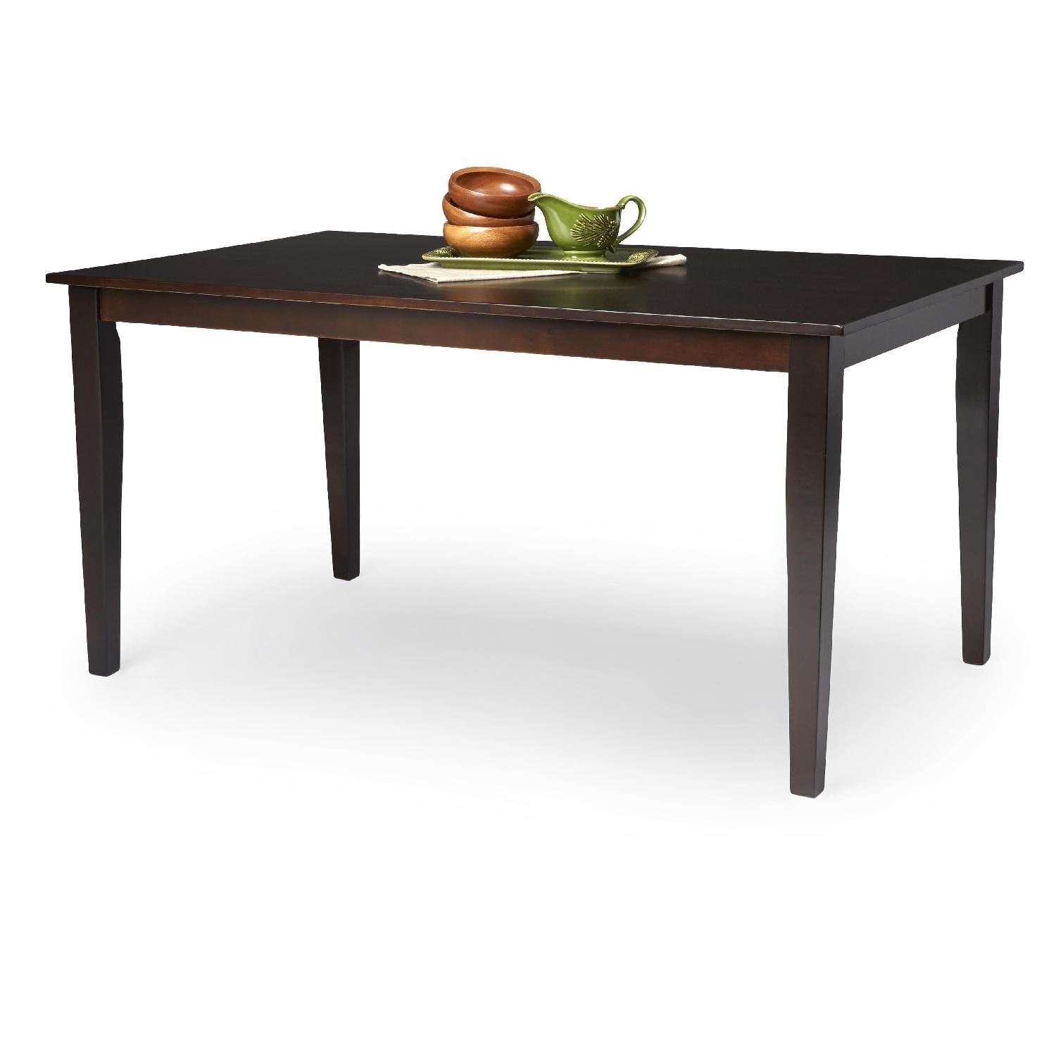 Dark Brown Wood Dining Table AptDeco