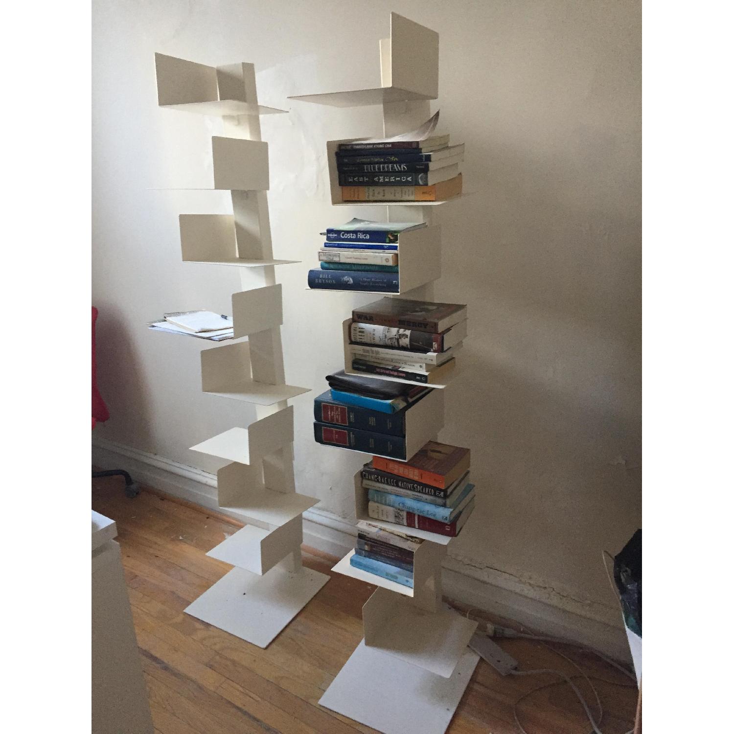 West Elm White Jigsaw Spine Bookcase - image-2