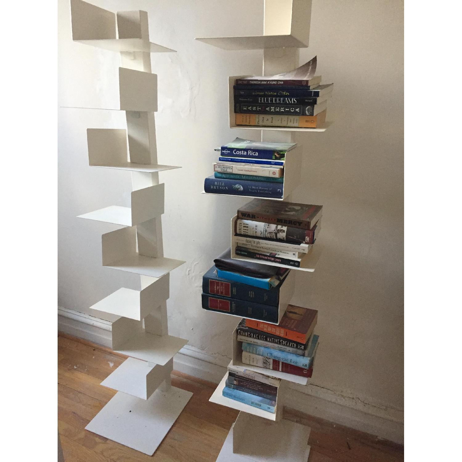 West Elm White Jigsaw Spine Bookcase - image-3