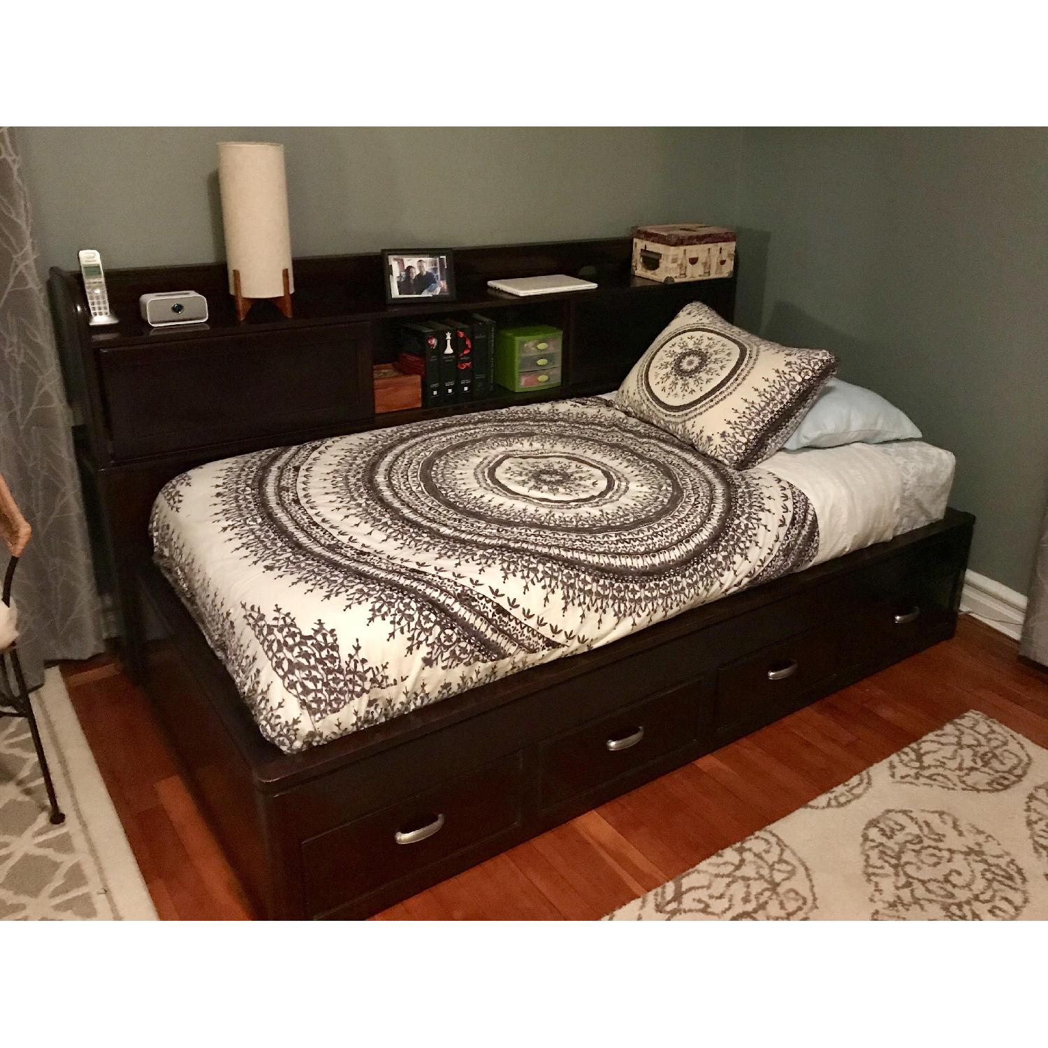 Raymour & Flanigan Twin Bed w/ Storage - image-1