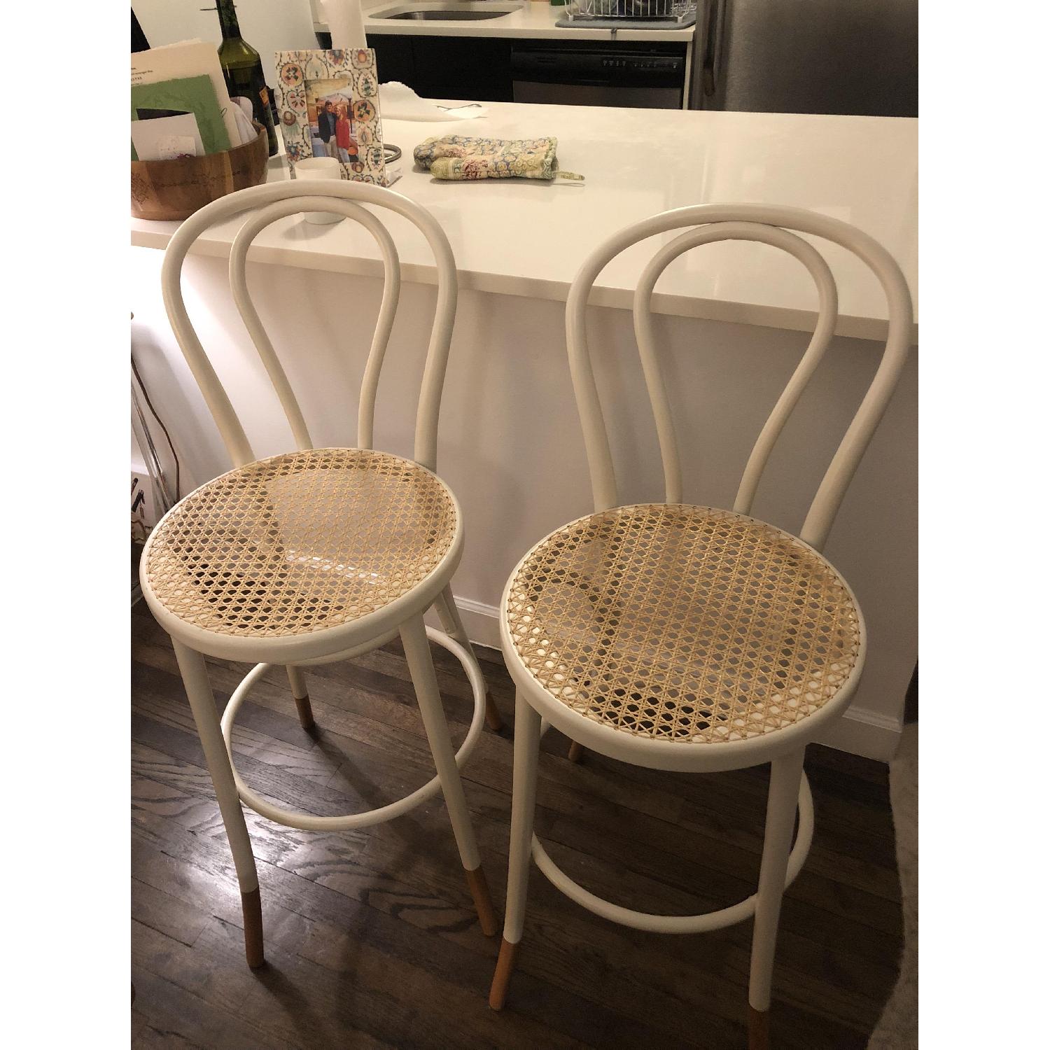 Anthropologie Scrolled Bentwood Bar Stool in White AptDeco