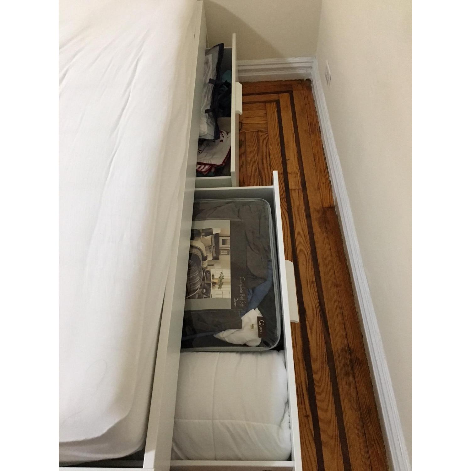 Ikea Brimnes Bed Frame w Storage in White AptDeco