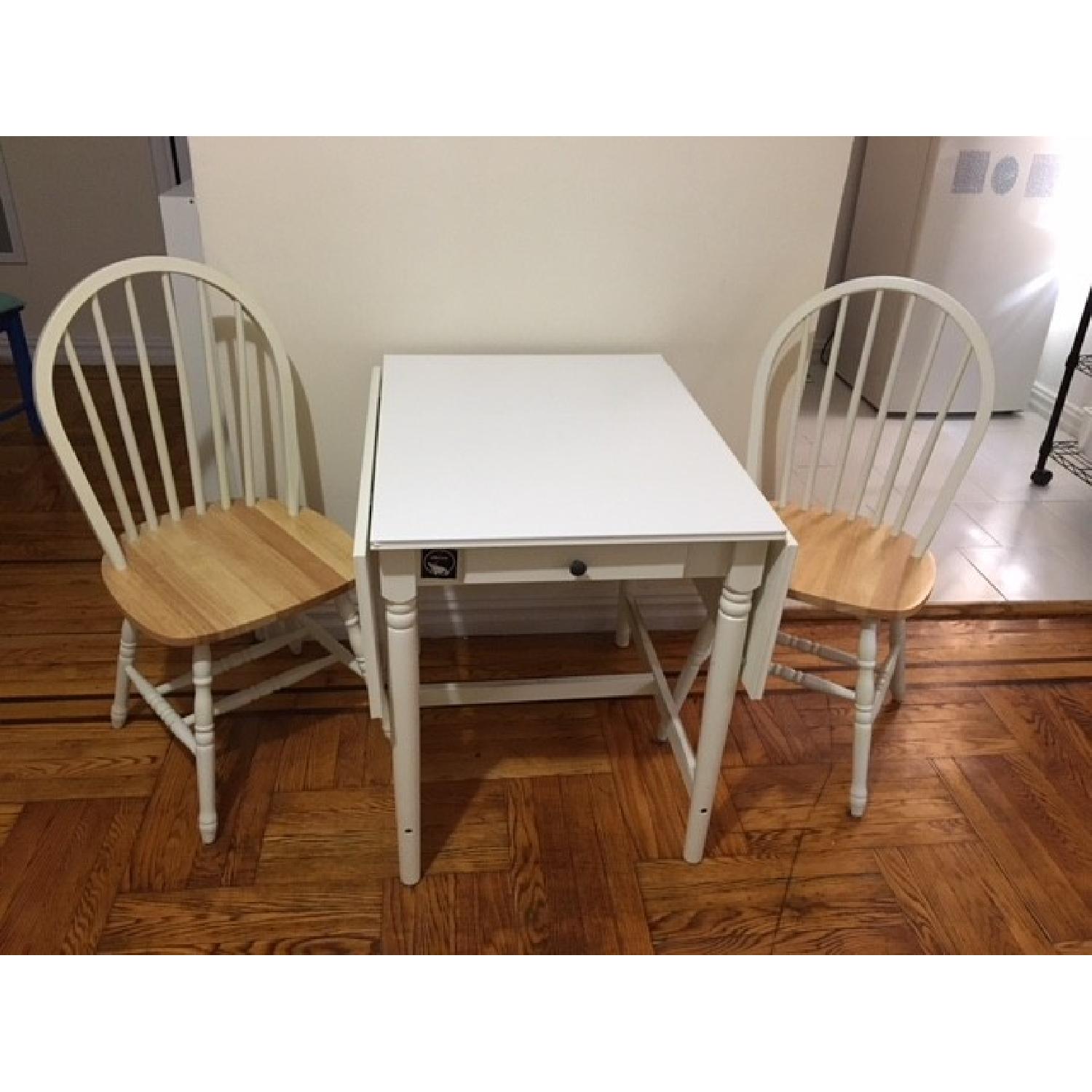 Ikea Ingatorp Drop-Leaf Table w/ 2 Chairs - image-2