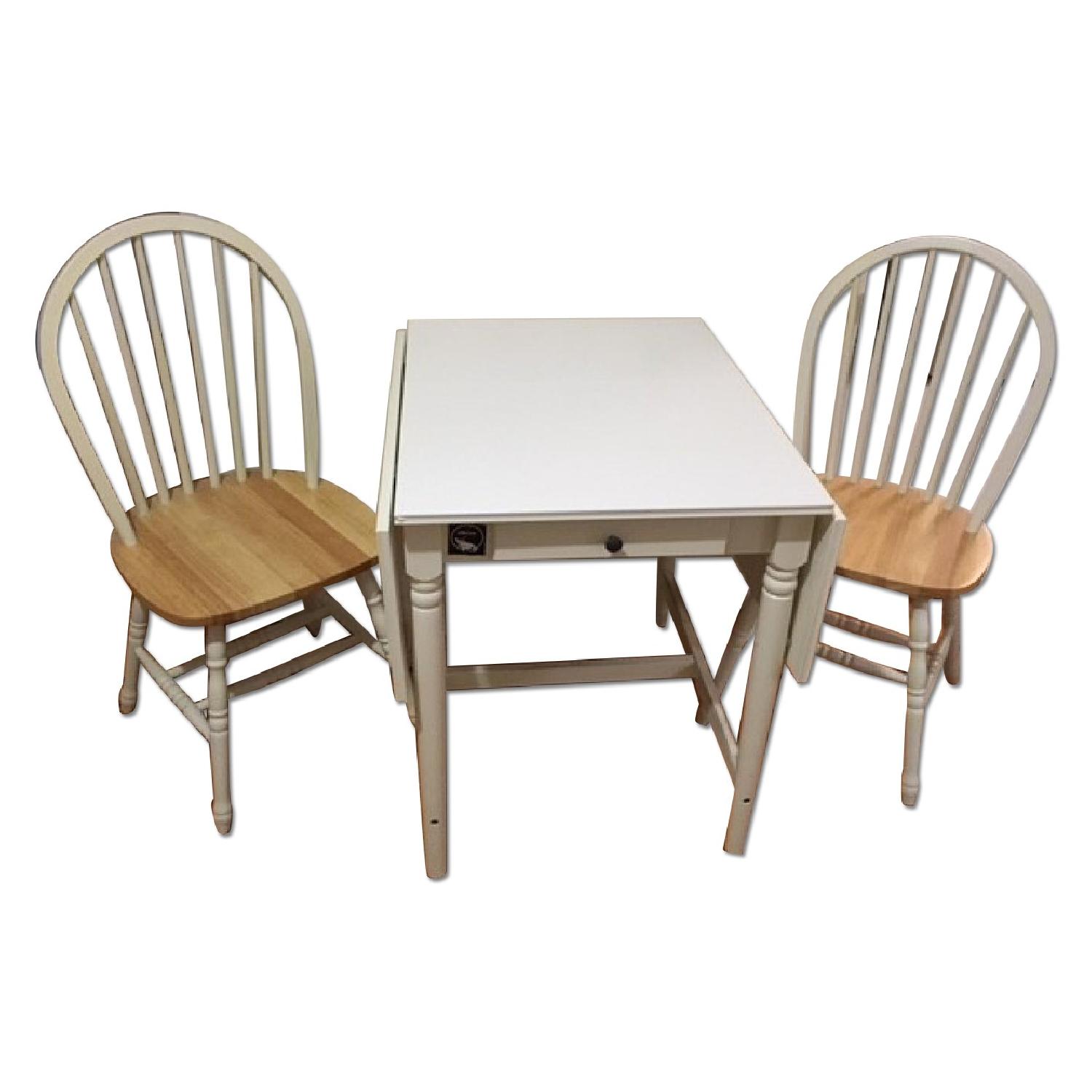 Ikea Ingatorp Drop-Leaf Table w/ 2 Chairs - AptDeco
