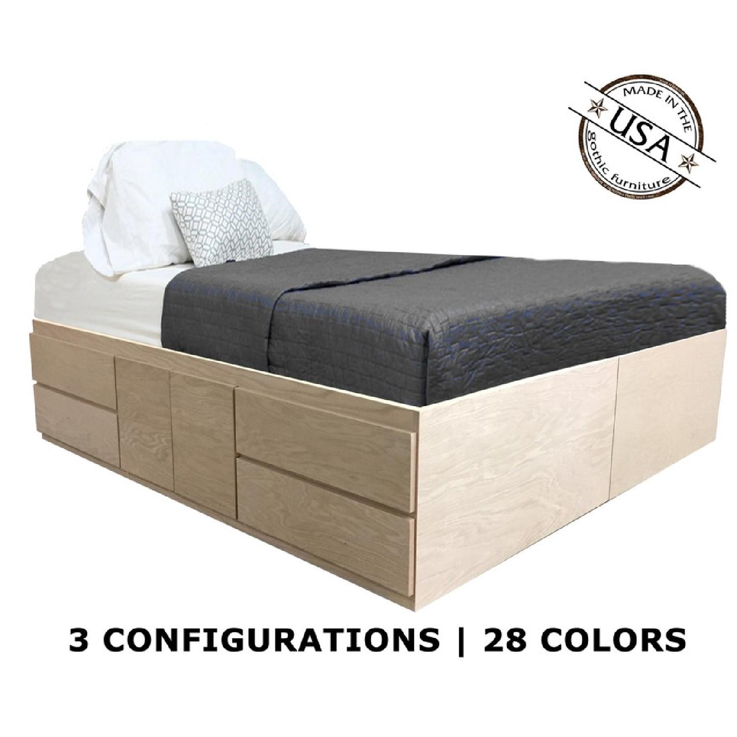 Gothic Cabinet Craft Full Storage Bed w/ 10 Drawers/2 Doors - image-2