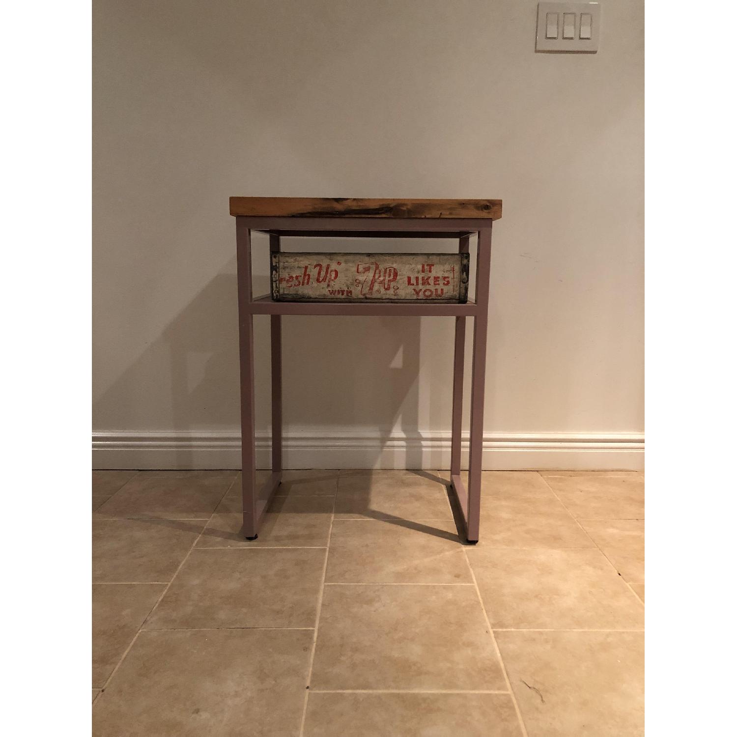 Saw Furniture Wood & Metal Side Table AptDeco
