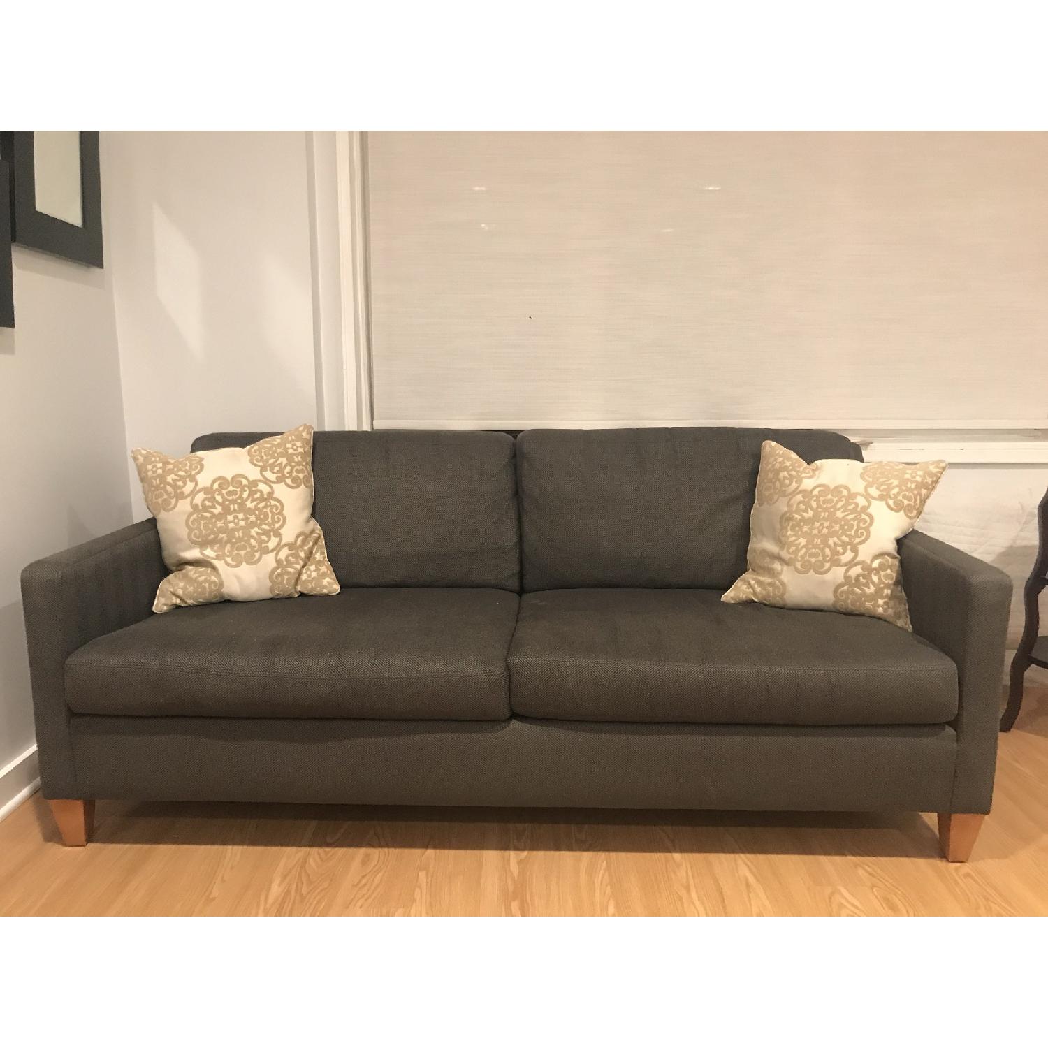 Ethan Allen Grey Monterey Sofa AptDeco