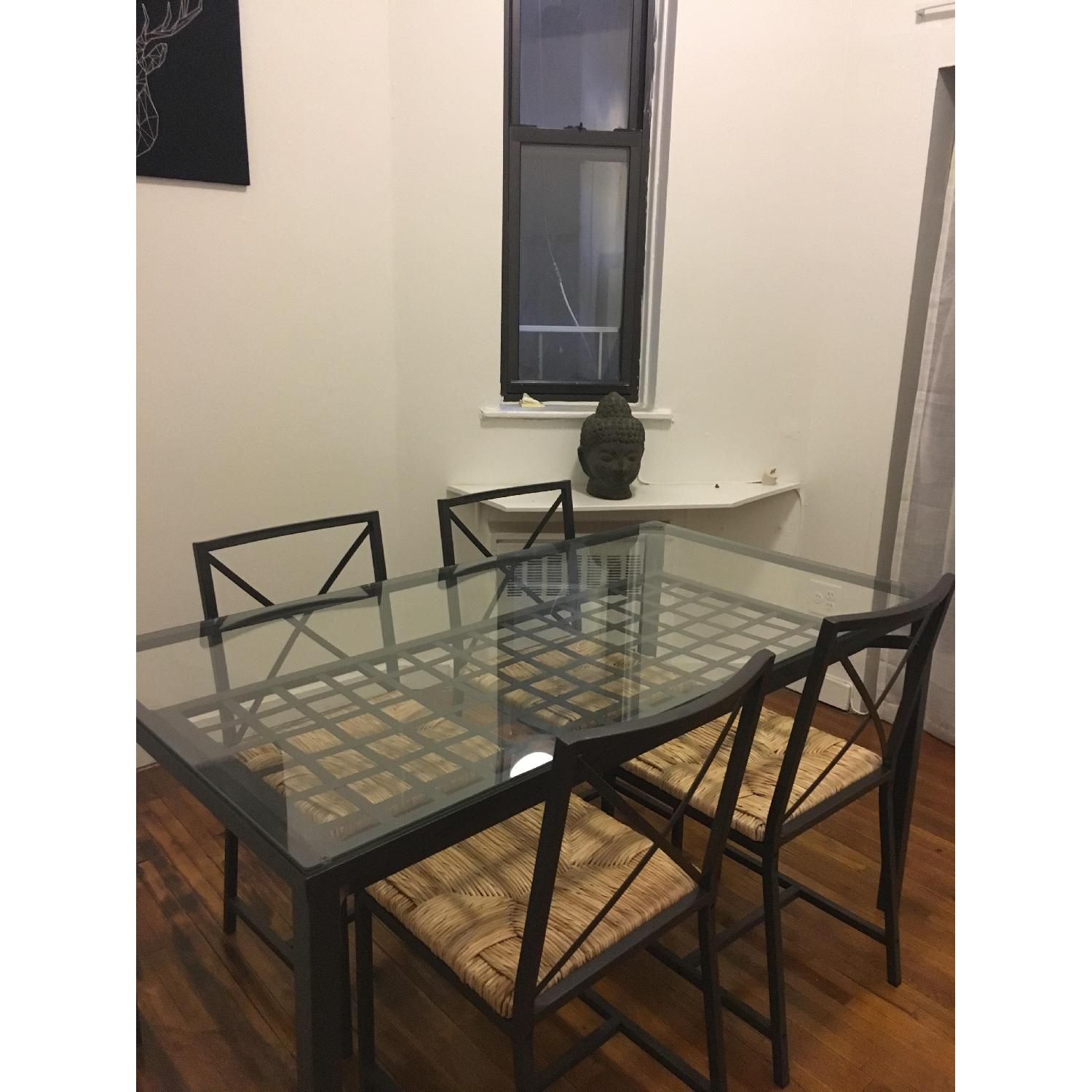 Ikea Black Glass Dining Table w/ 4 Chairs - image-3
