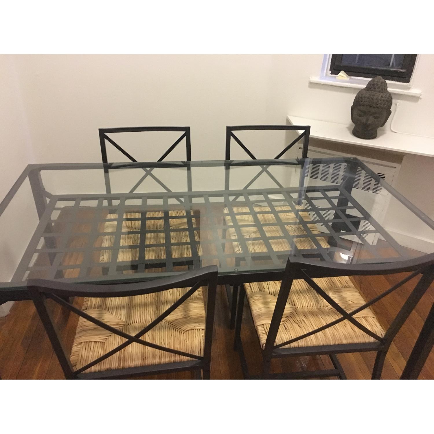 Ikea Black Glass Dining Table w/ 4 Chairs - image-4