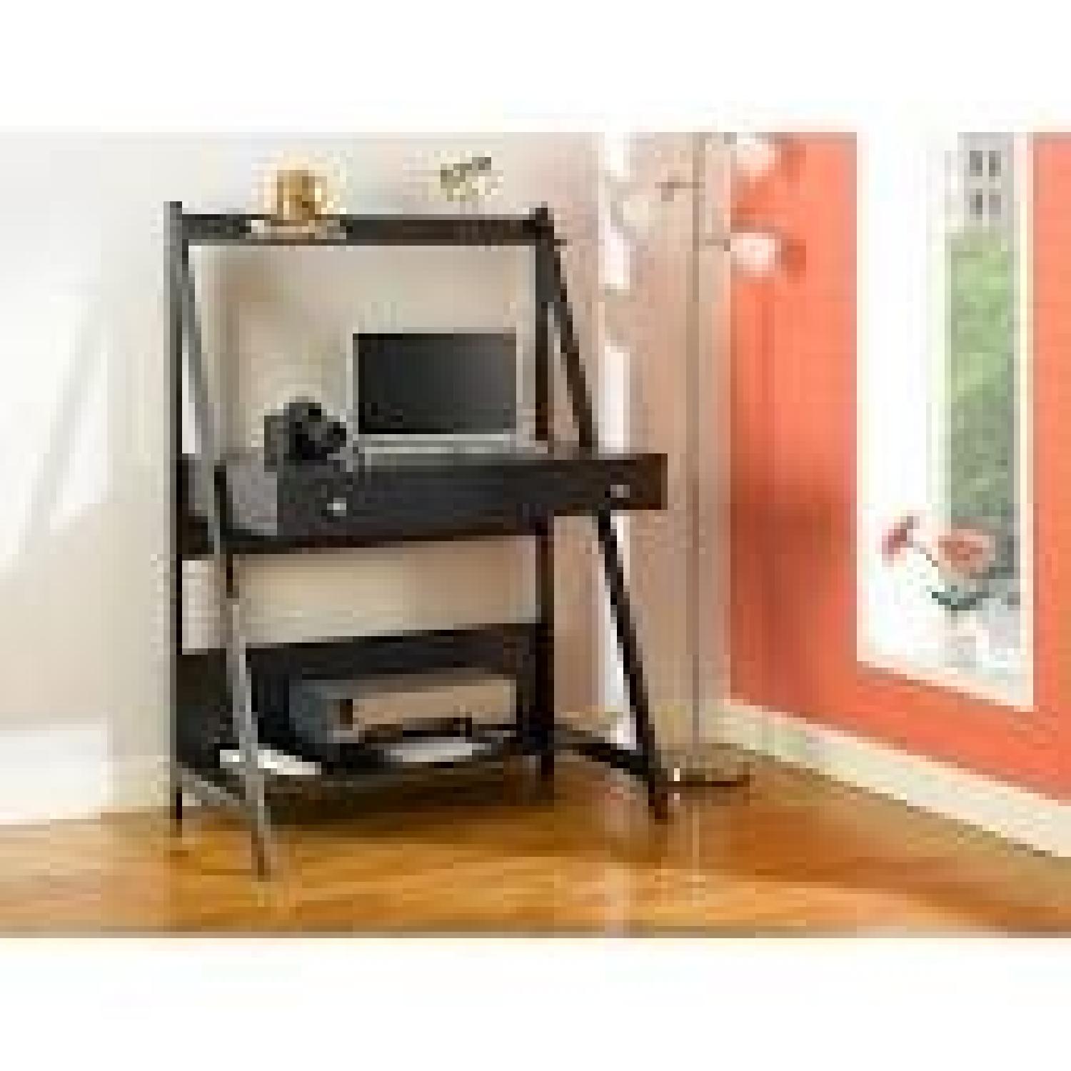 Bush Furniture Alamosa Ladder Laptop Desk in Classic Black - image-1