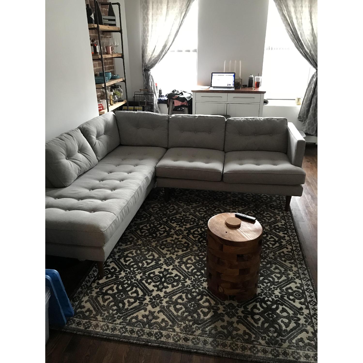 West Elm Peggy Mid-Century Chaise Sectional Sofa - image-2