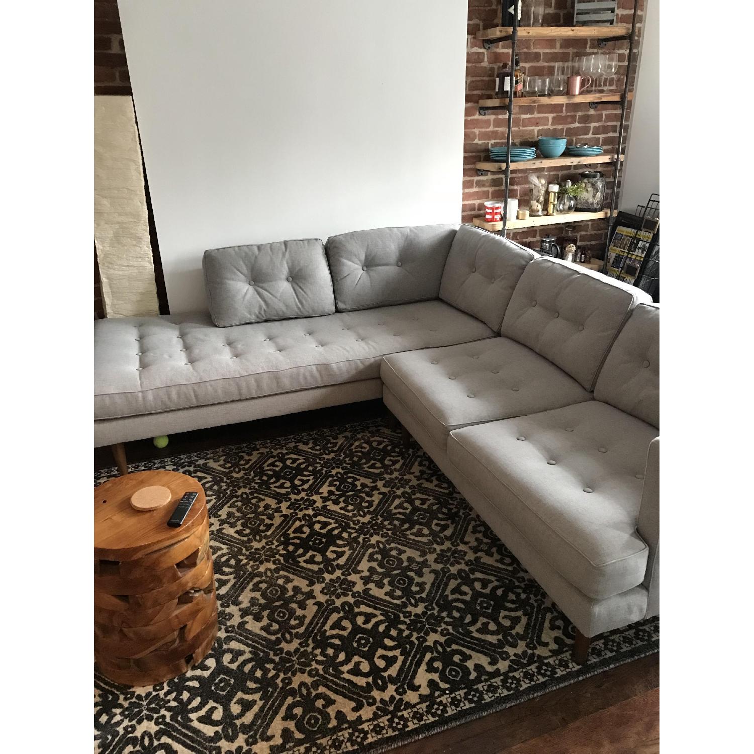 West Elm Peggy Mid-Century Chaise Sectional Sofa - image-3