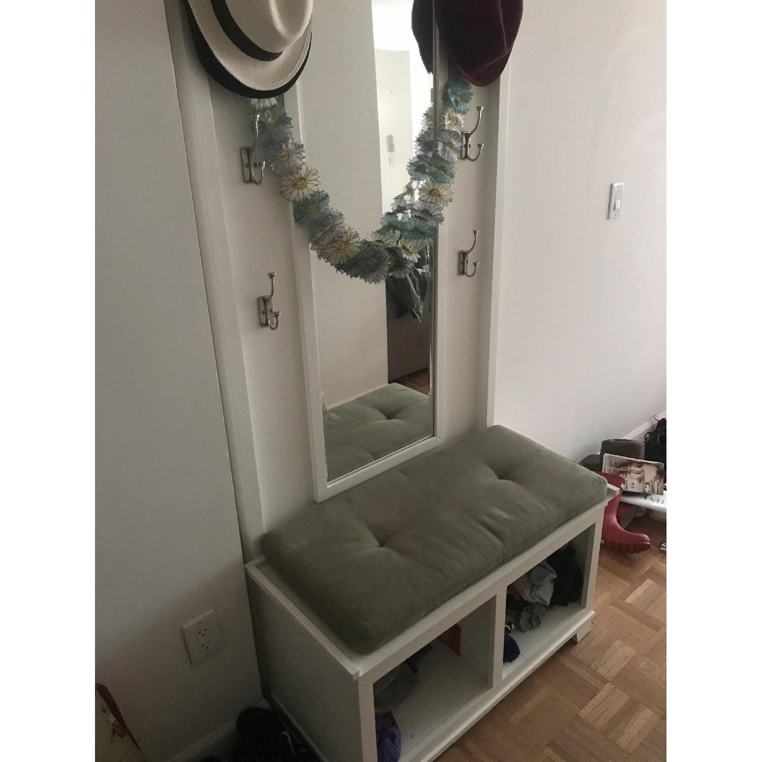 Crate & Barrel Entryway Bench w/ Storage - image-1