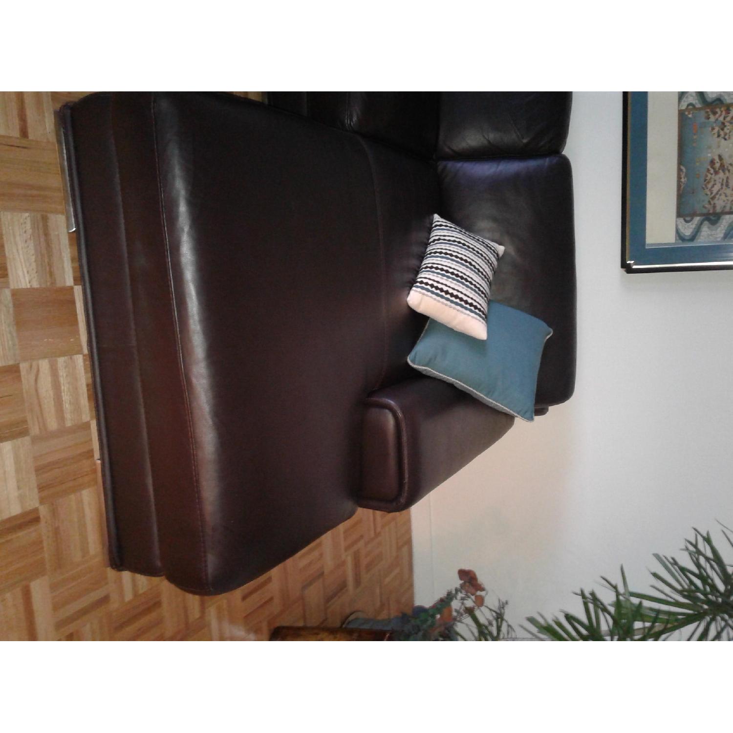 Macy's Violino Dark Brown Leather Sectional Sofa - image-4