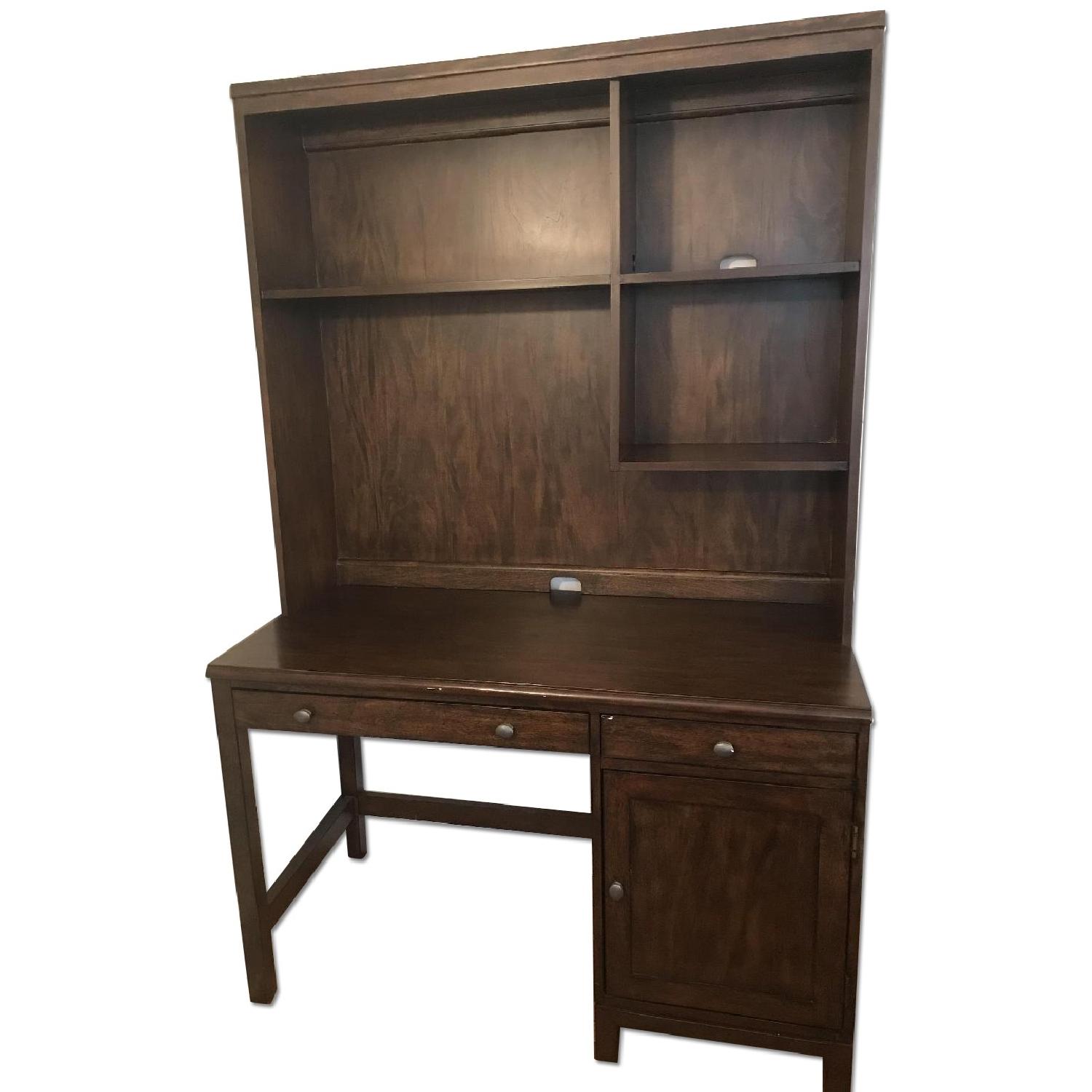 Ethan Allen Office Desk w/ Bookshelf Hutch AptDeco