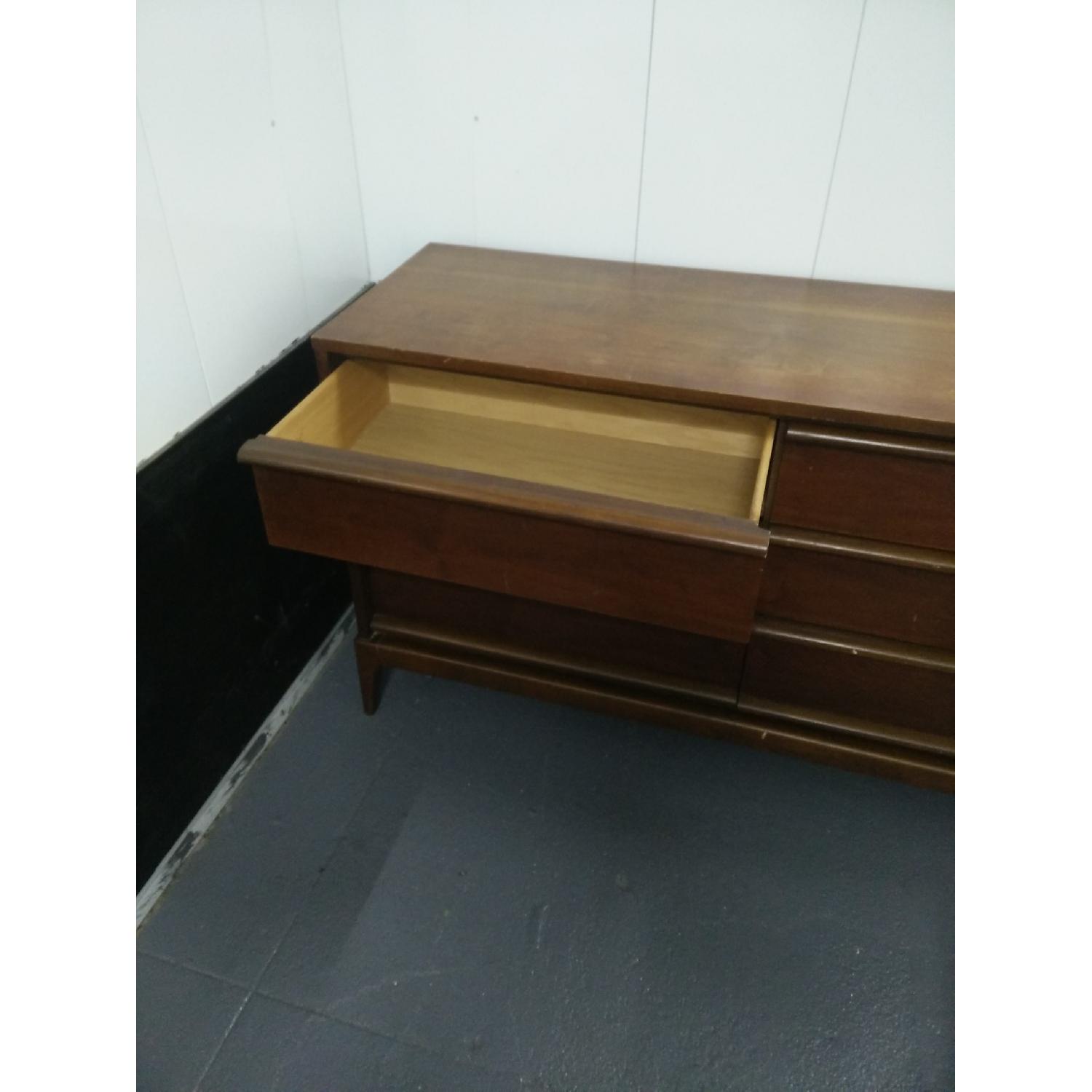 Lane Rhythm Mid Century Vintage Walnut Long Dresser AptDeco