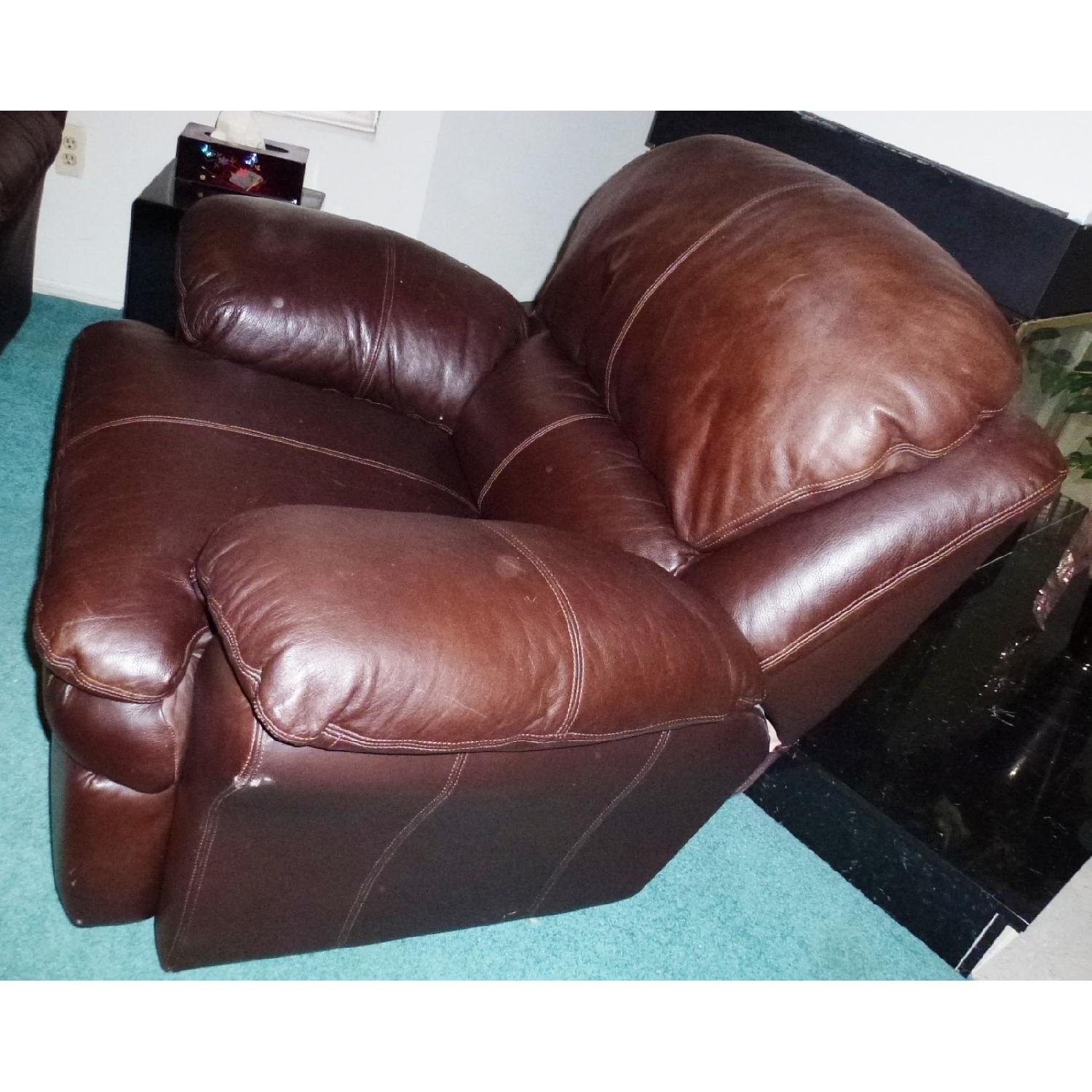Brown Leather Reclining Chair - image-2