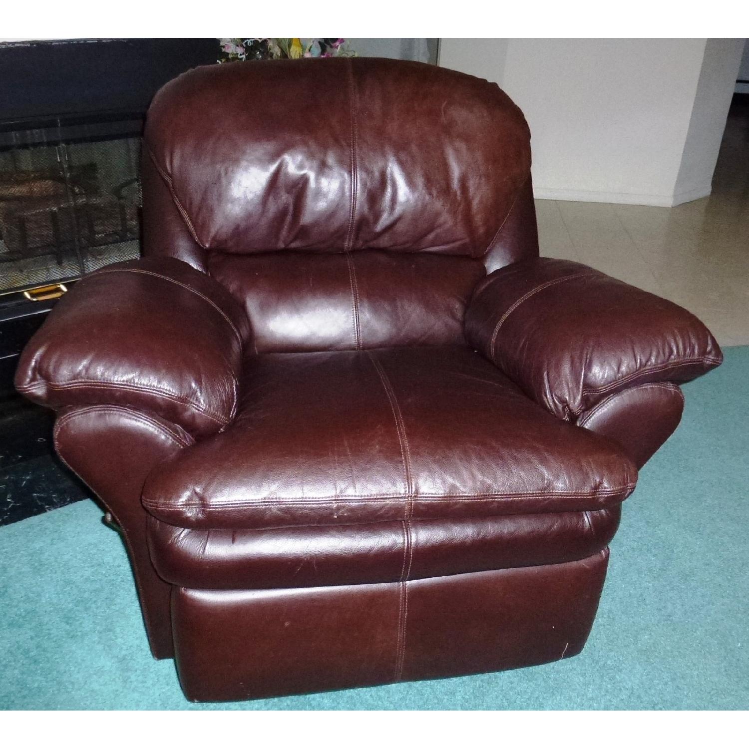 Brown Leather Reclining Chair - image-3