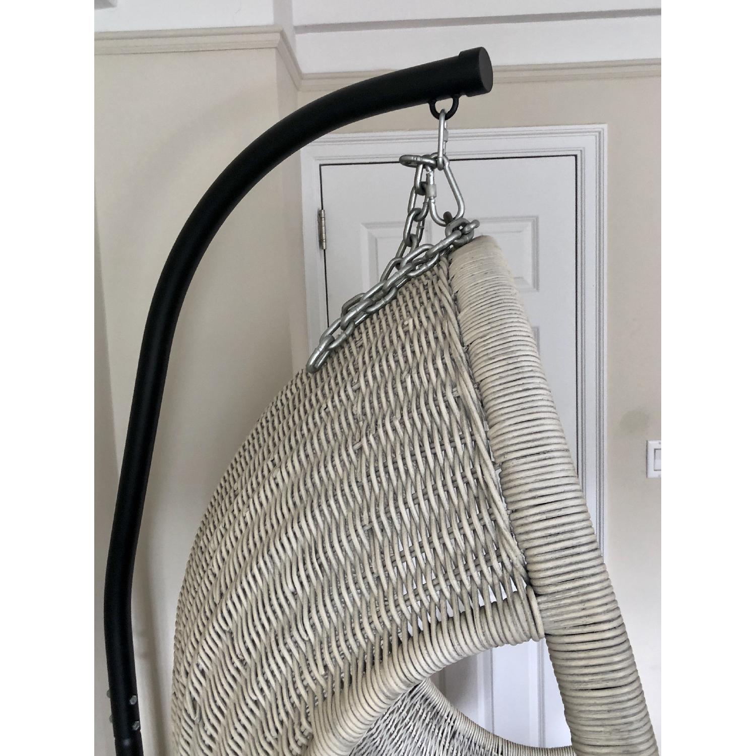 Restoration Hardware Wicker Hanging Chair w/ Stand - image-4