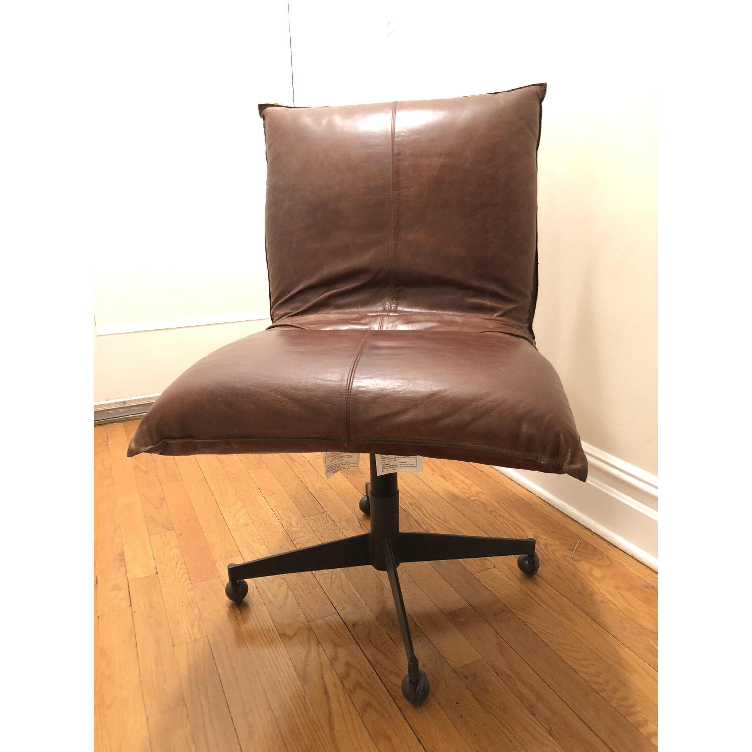 Restoration Hardware Platt Leather Swivel Desk Chair AptDeco