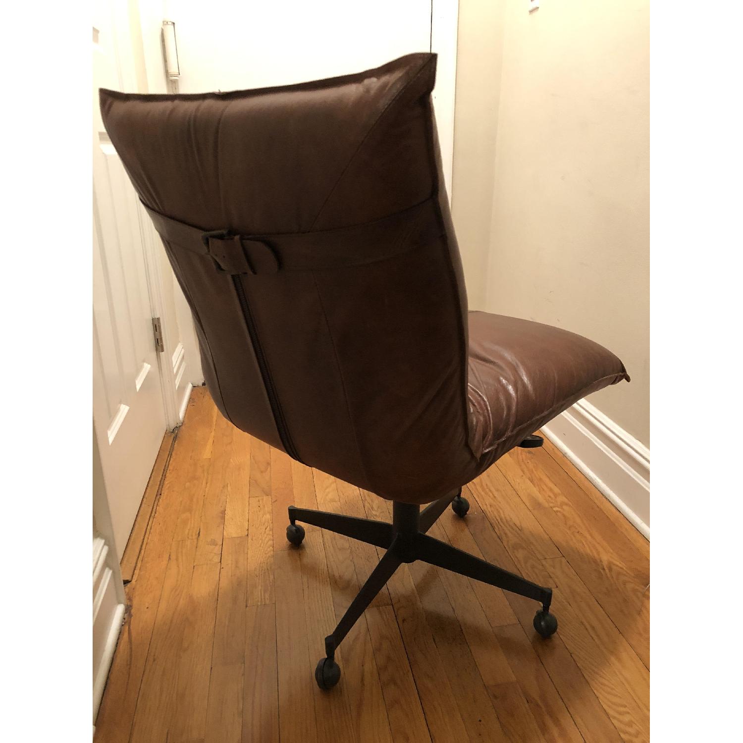 Restoration Hardware Platt Leather Swivel Desk Chair AptDeco