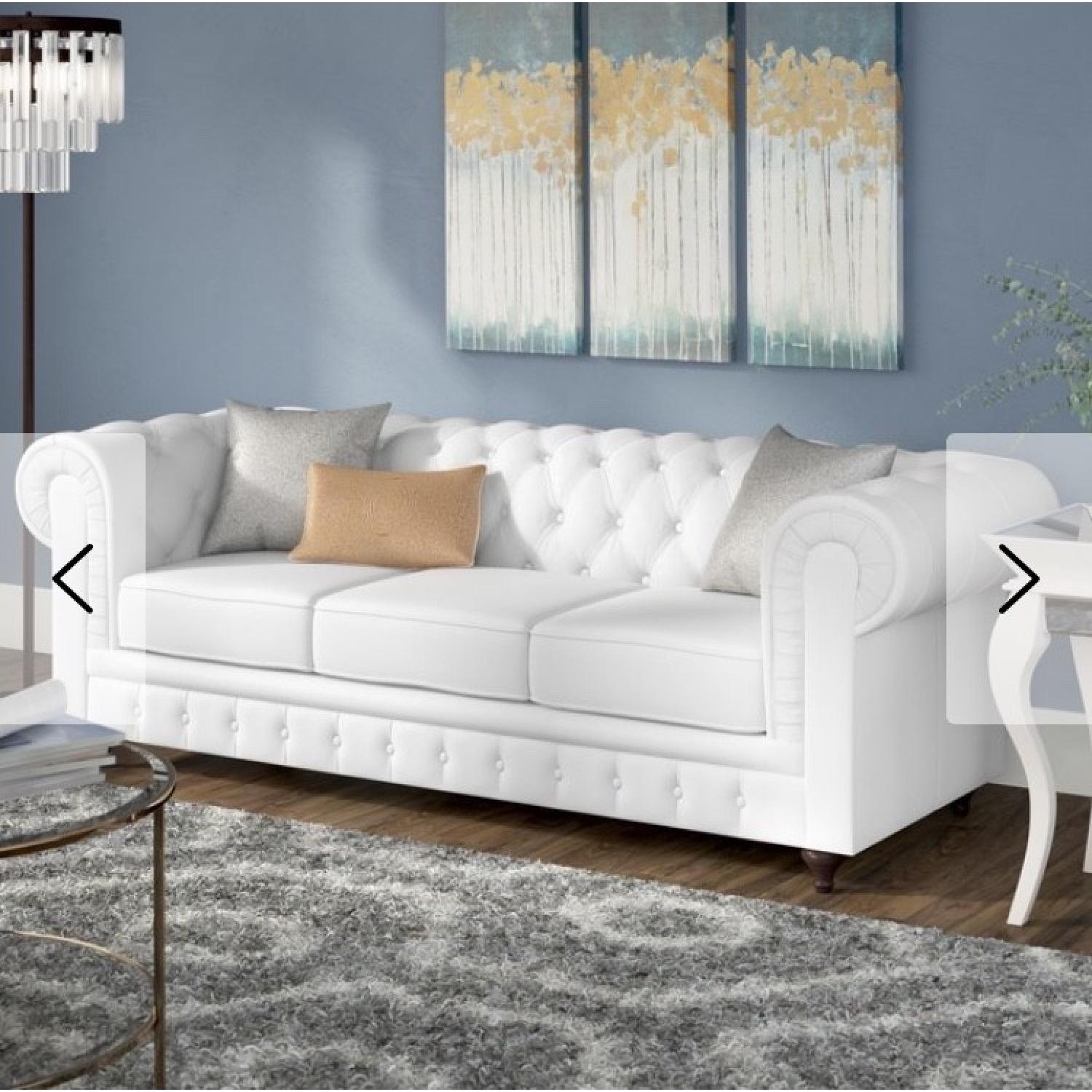 Joss & Main White Elstone Tufted Back Chesterfield Sofa - image-1