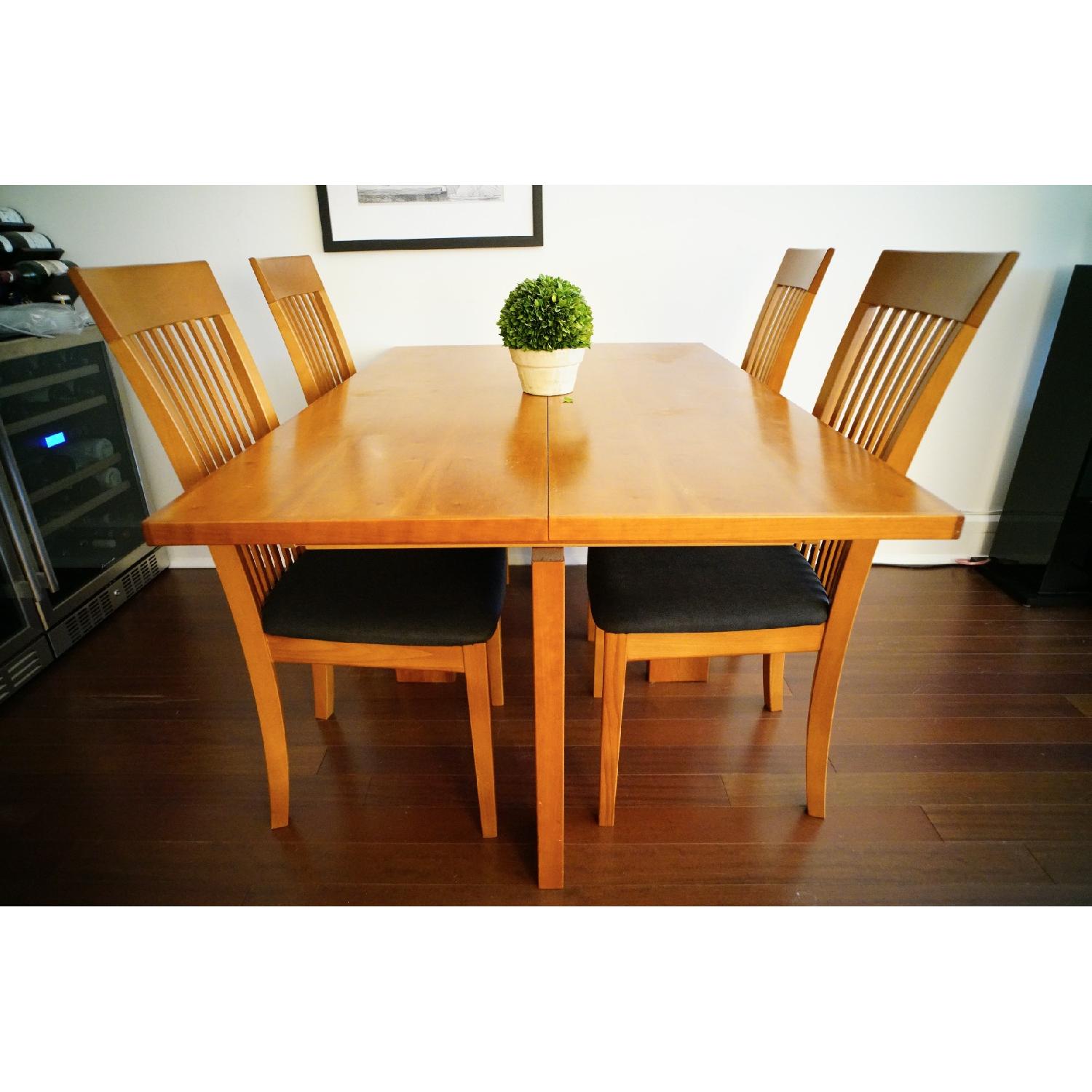Skovby Contemporary Cherry Dining Table w/ 4 Chairs - image-1