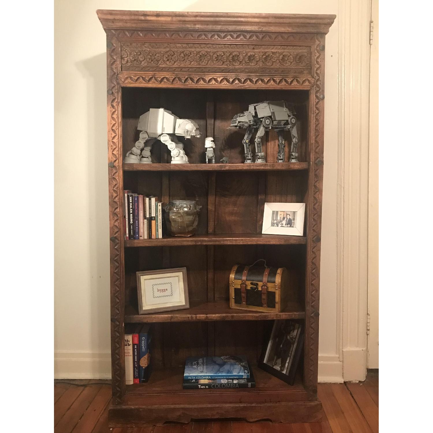Antique Hand Carved Bookcase - image-6