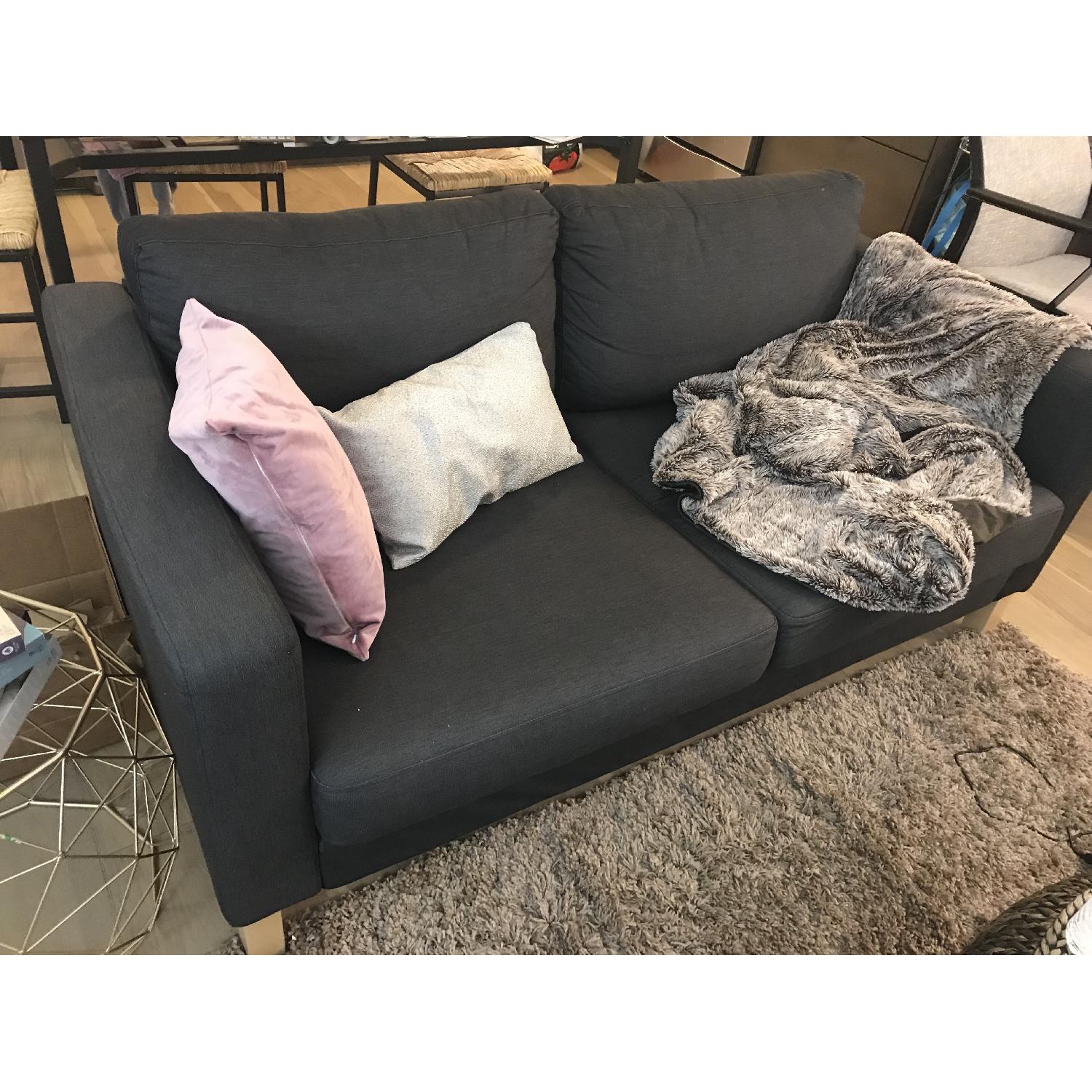 Ikea Karlstad Sofa w/ Premium Dark Grey Cover - image-1